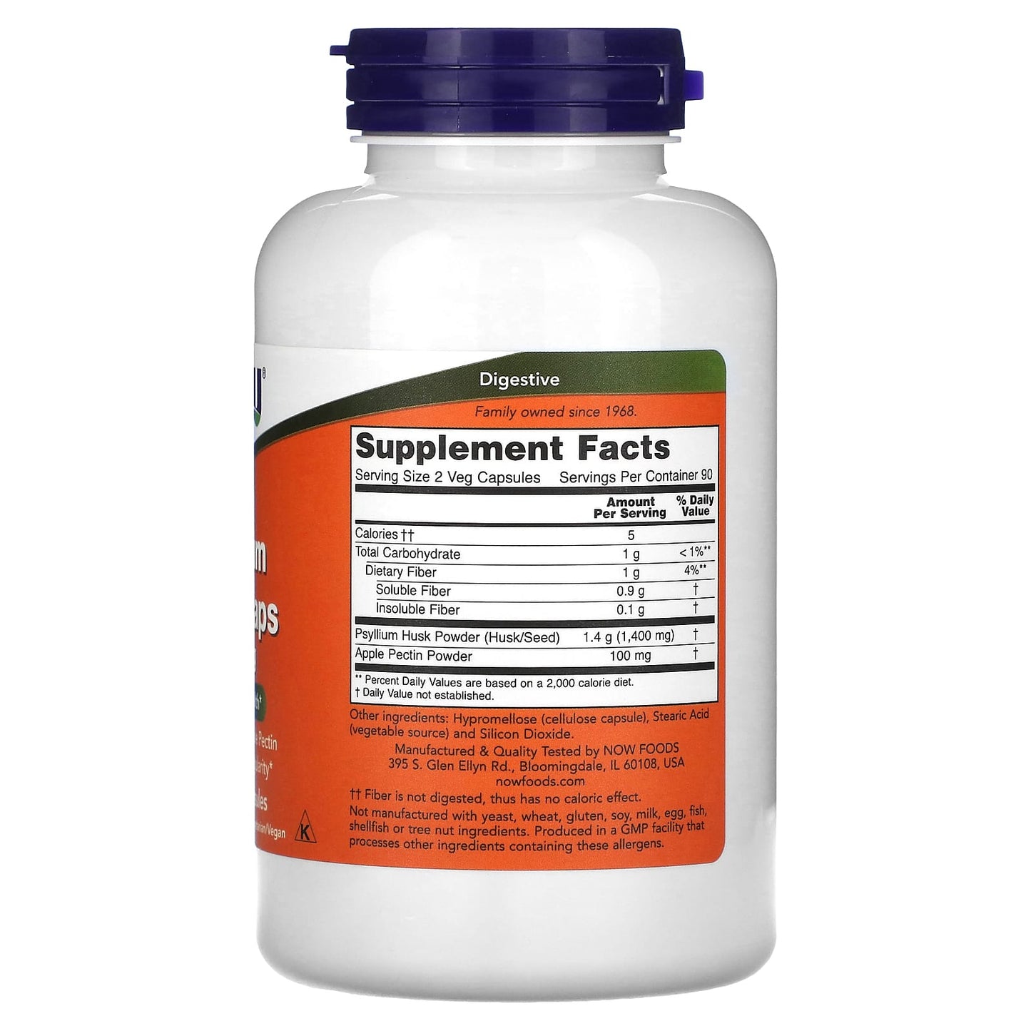 NOW Foods, Psyllium Husk Caps, 700 mg, 180 Veg Capsules - Image 2