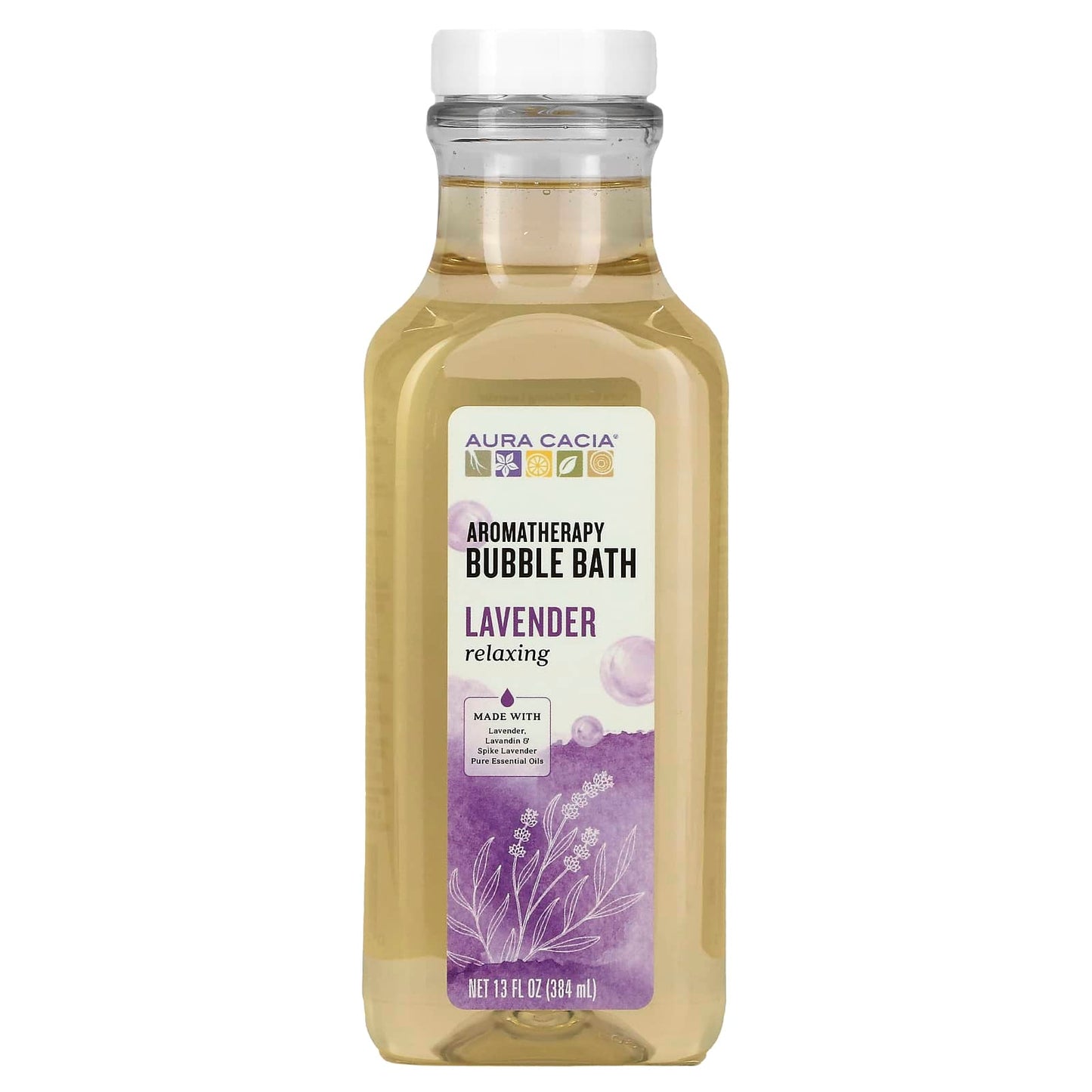 Relax with Aura Cacia Lavender Aromatherapy Bubble Bath 13 oz - Image 1