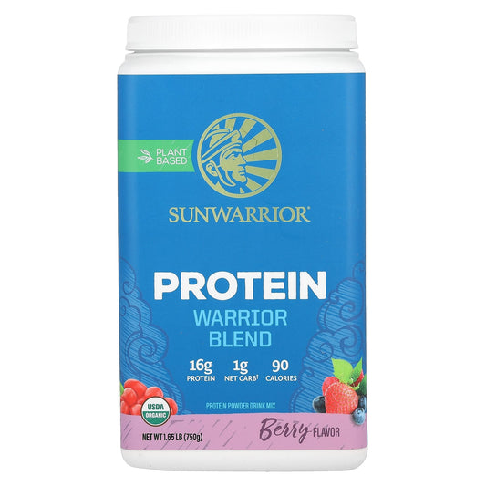 Sunwarrior, Warrior Blend, Protein, Berry, 1.65 lb (750 g) - Image 1