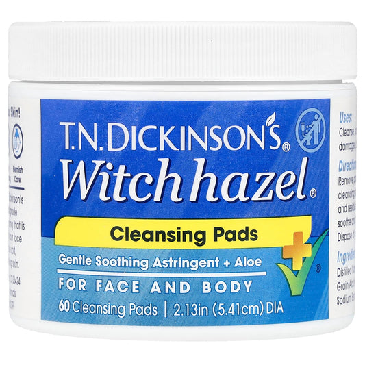 Dickinson Brands, T.N. Dickinson's® Witch Hazel® Cleansing Pads, Fragrance Free, 60 Cleansing Pads - Image 1