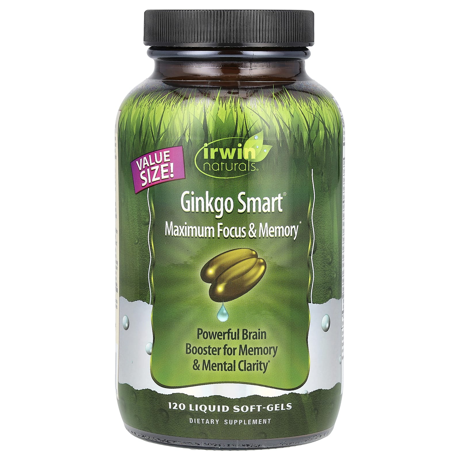 Ginkgo Smart Maximum Focus & Memory Liquid Soft-Gels by Irwin Naturals - Image 1