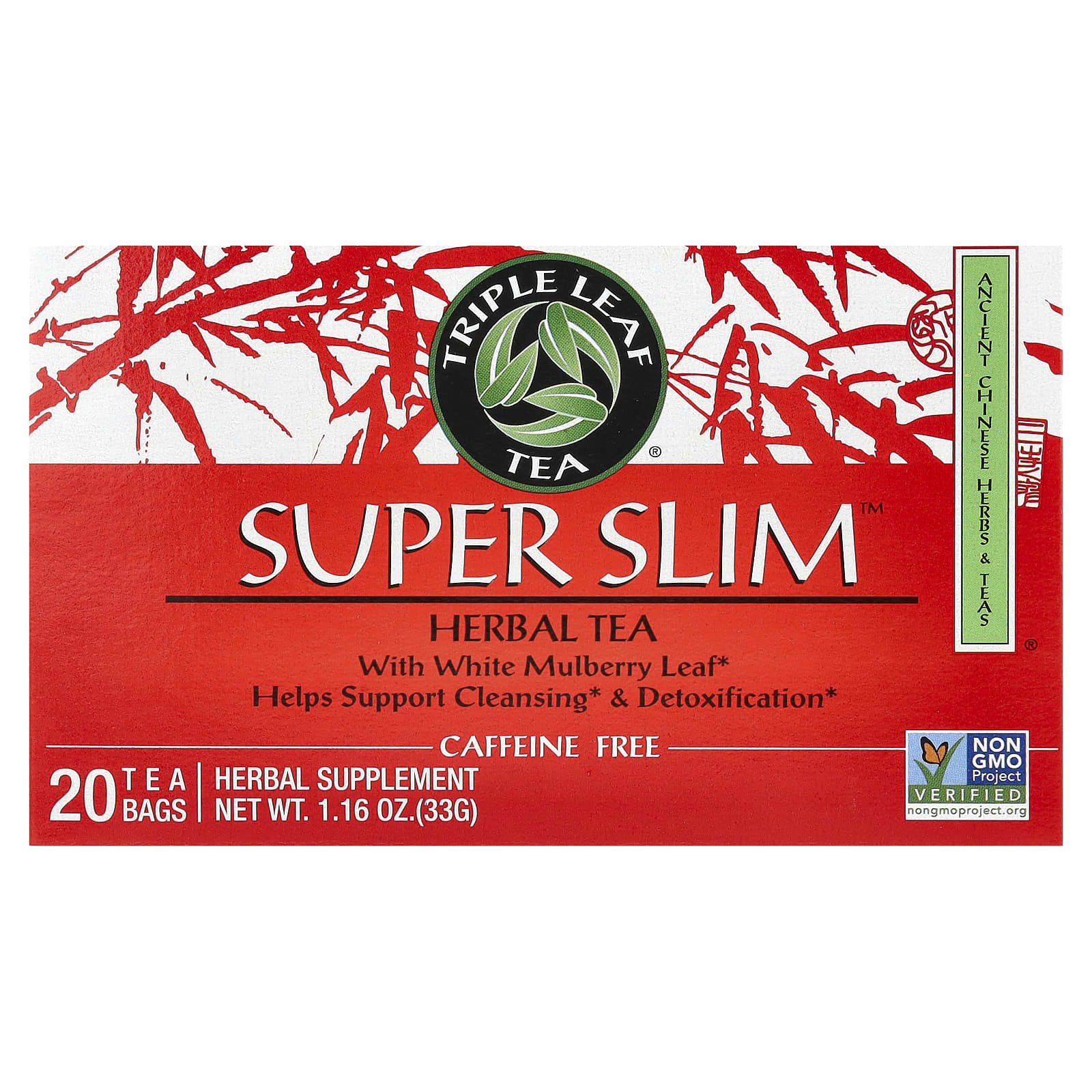 Triple Leaf Tea, Super Slim Herbal Tea, Caffeine-Free, 20 Tea Bags, 1.16 oz (33 g) - Image 1