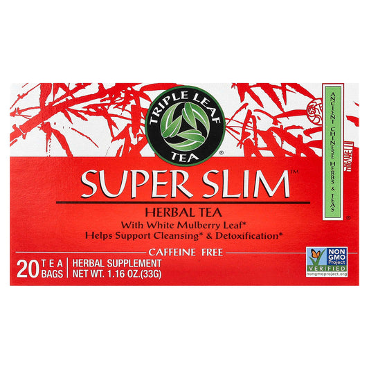 Triple Leaf Tea, Super Slim Herbal Tea, Caffeine-Free, 20 Tea Bags, 1.16 oz (33 g) - Image 1