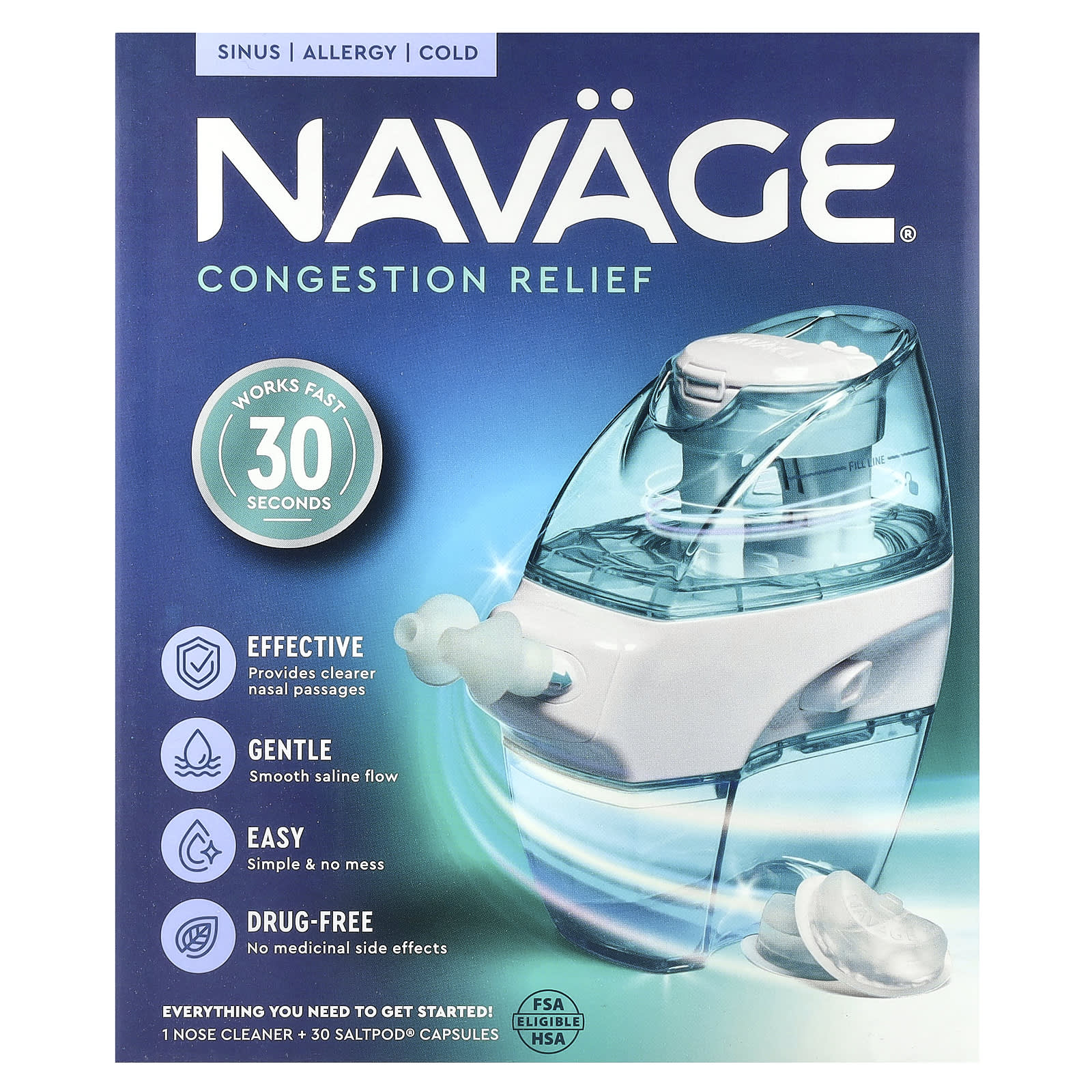 Navage, Nasal Care, Nose Cleaner Starter Kit, 1 Kit - Image 1