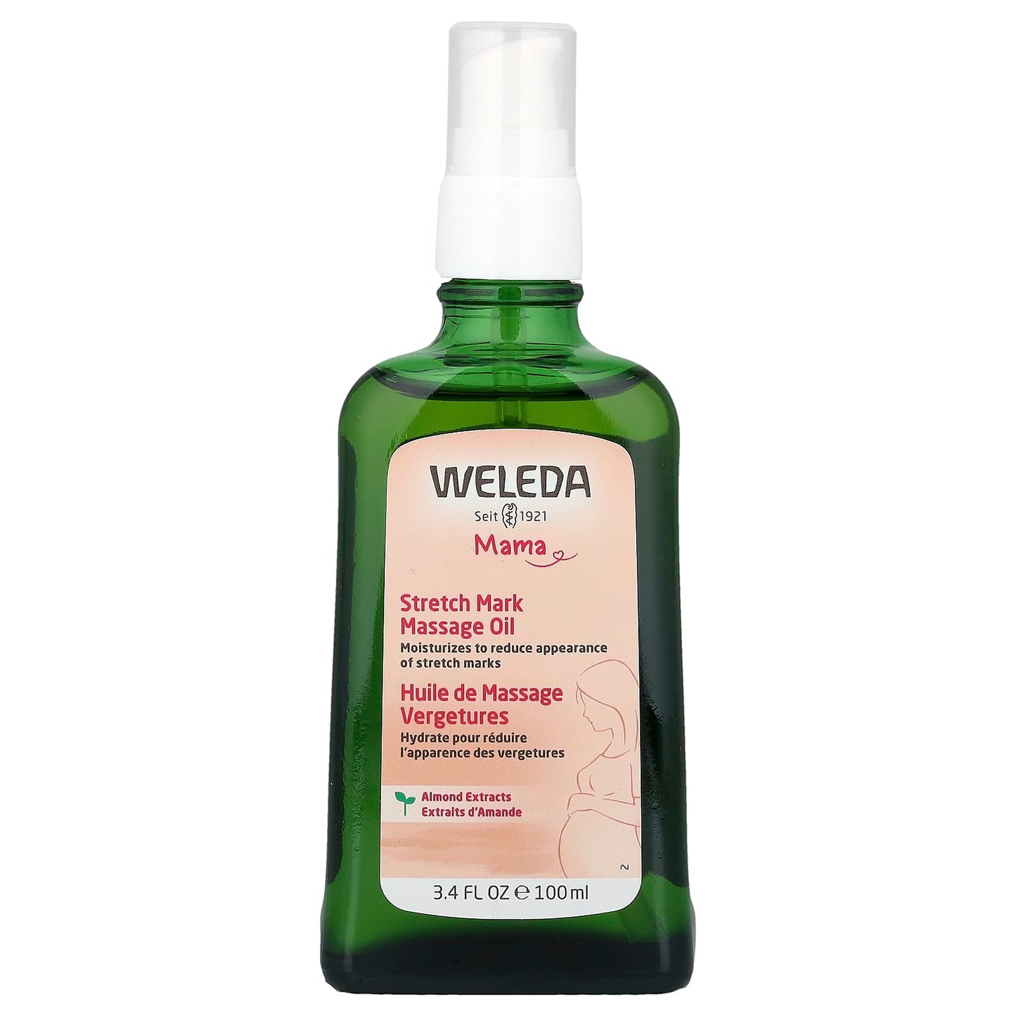 Weleda, Mama, Stretch Mark Massage Oil, Almond Extracts, 3.4 fl oz (100 ml) - Image 1