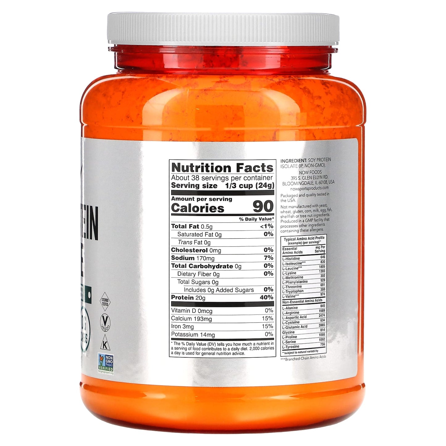 NOW Foods, Sports, Soy Protein Isolate, Pure Unflavored, 2 lbs (907 g) - Image 2