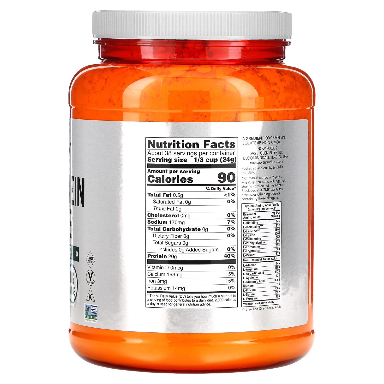 NOW Foods, Sports, Soy Protein Isolate, Pure Unflavored, 2 lbs (907 g) - Image 2
