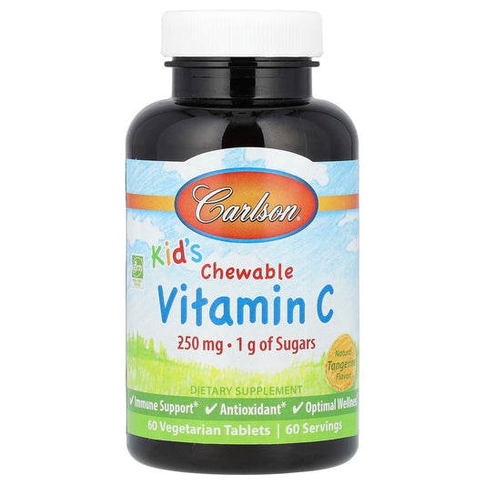 Carlson Kid's Chewable Vitamin C - Natural Tangerine, 250mg, 60 Tablets - Image 1