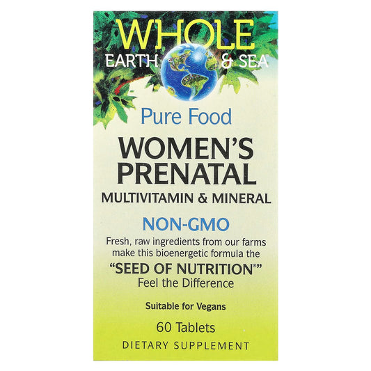 Natural Factors, Whole Earth & Sea®, Women's Prenatal Multivitamin & Mineral, 60 Tablets - Image 1