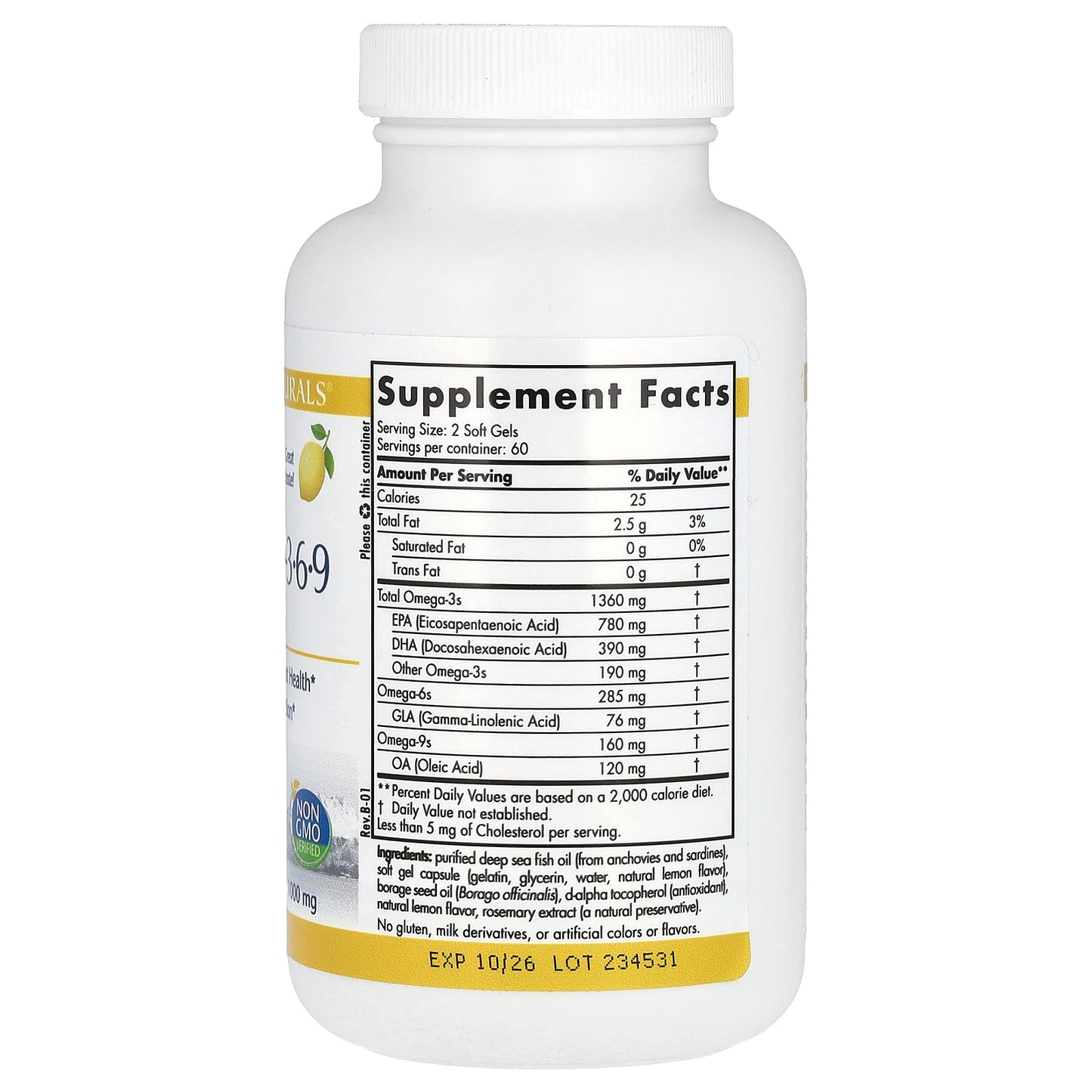 Nordic Naturals, ProOmega 3-6-9, Lemon, 120 Soft Gels - Image 2