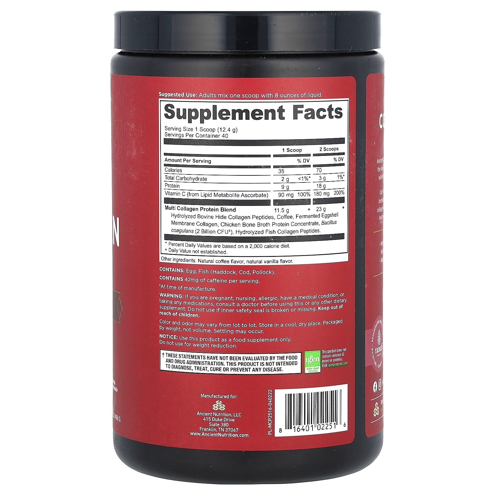 Multi Collagen Protein for Healthy Skin, Gut, Hair & Joints - 1.09 lbs - Image 2