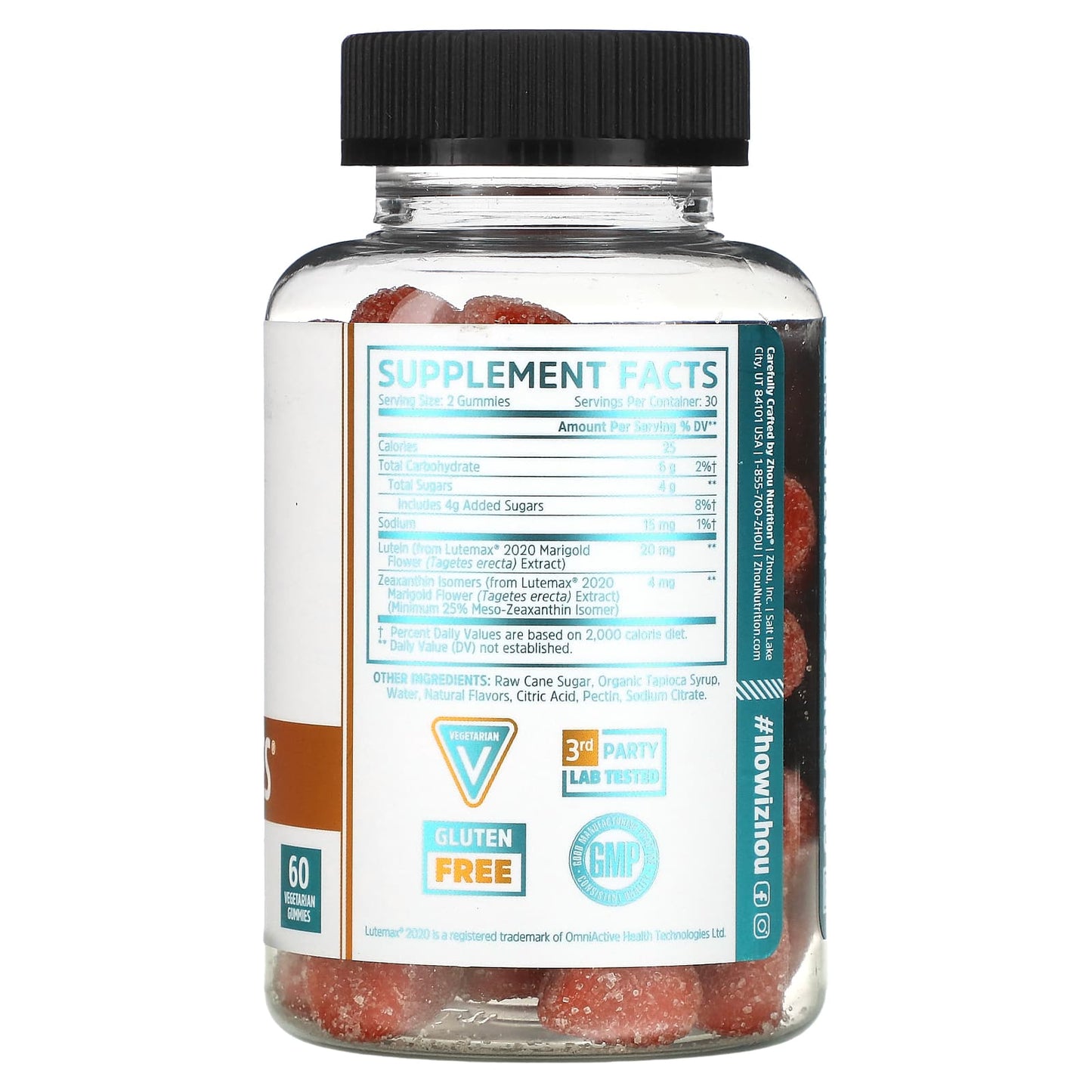 Zhou Nutrition, Screen Eyes, Tropical Mango, 60 Vegetarian Gummies - Image 2