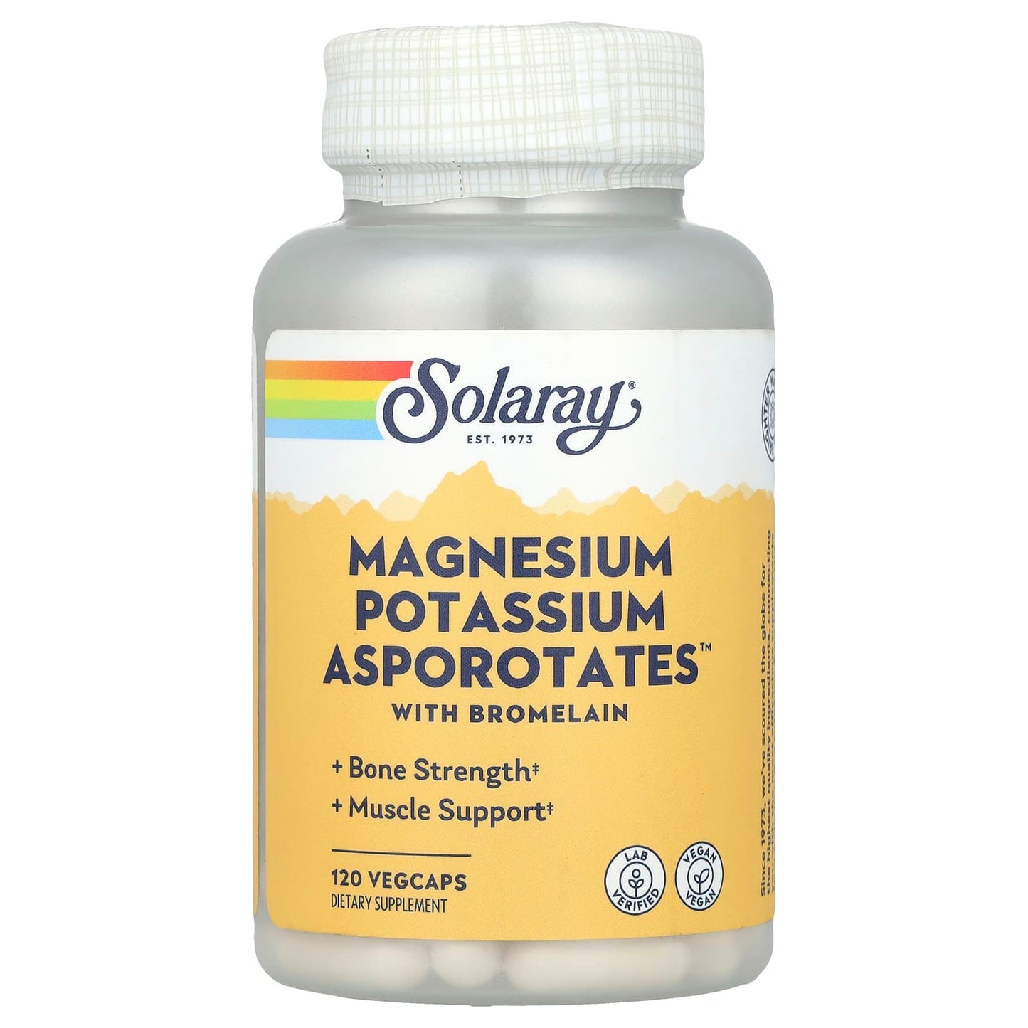 Solaray, Magnesium Potassium Asporotates™ with Bromelain, 120 VegCaps - Image 1
