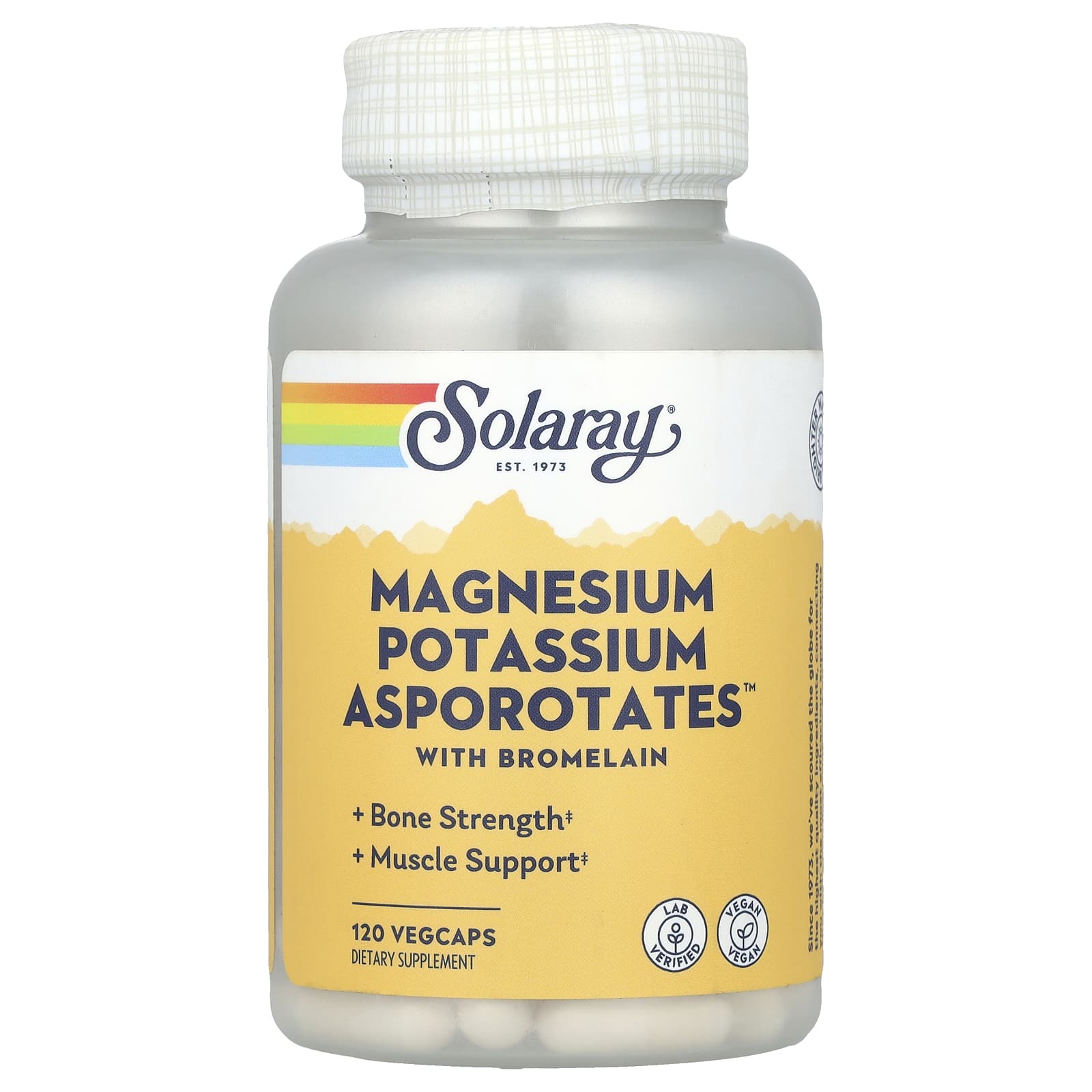 Solaray, Magnesium Potassium Asporotates™ with Bromelain, 120 VegCaps - Image 1