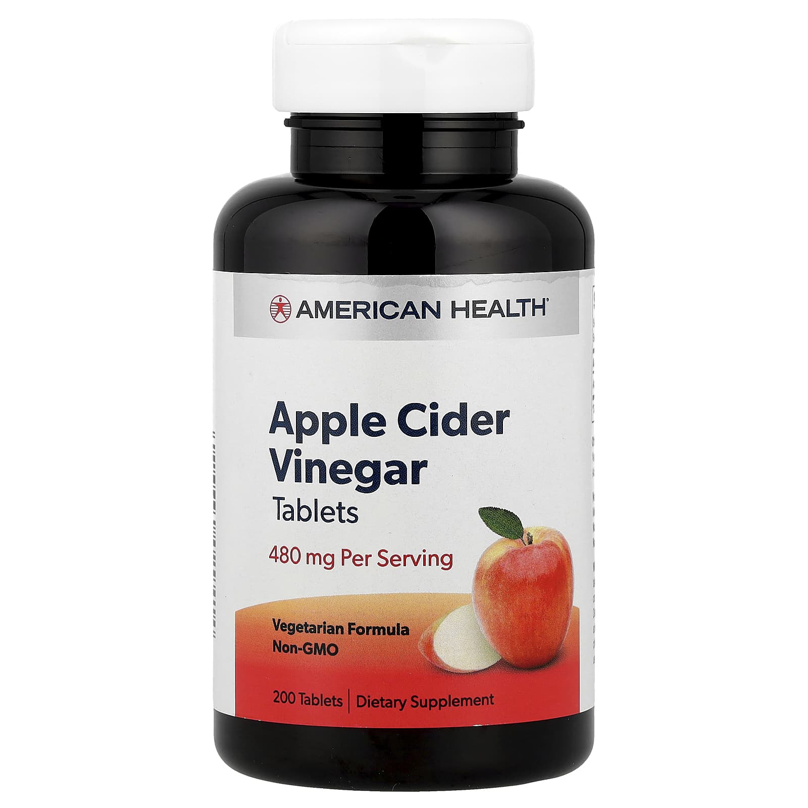 Natural Apple Cider Vinegar Tablets - 200 Count | American Health - Image 1
