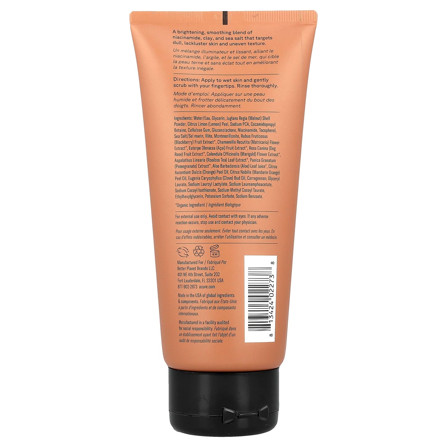 Nourishing Brightening Body Scrub by Acure, 6 fl oz (177 ml) - Image 2