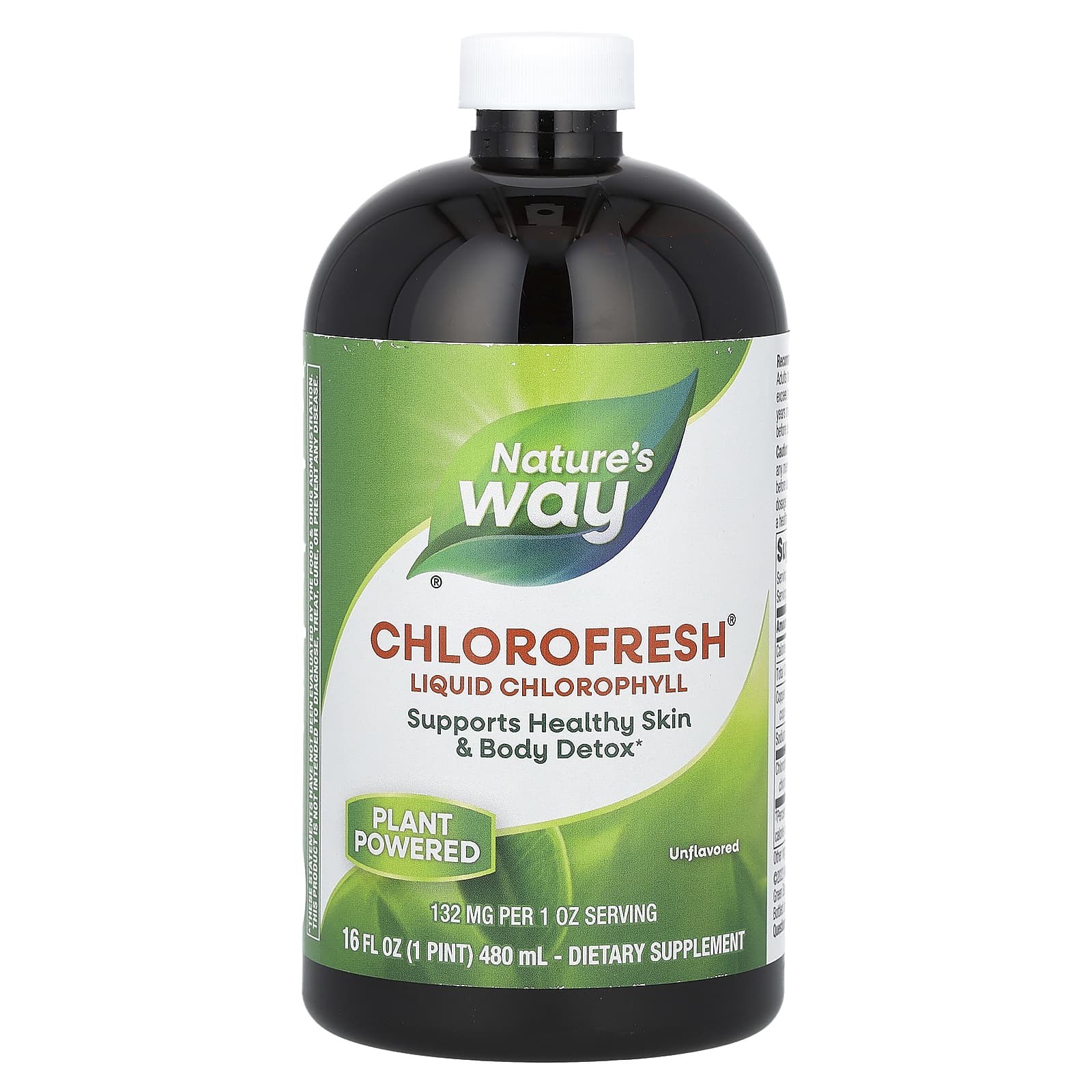Nature's Way, Chlorofresh, Liquid Chlorophyll, Unflavored, 132 mg, 16 fl oz (480 ml) - Image 1