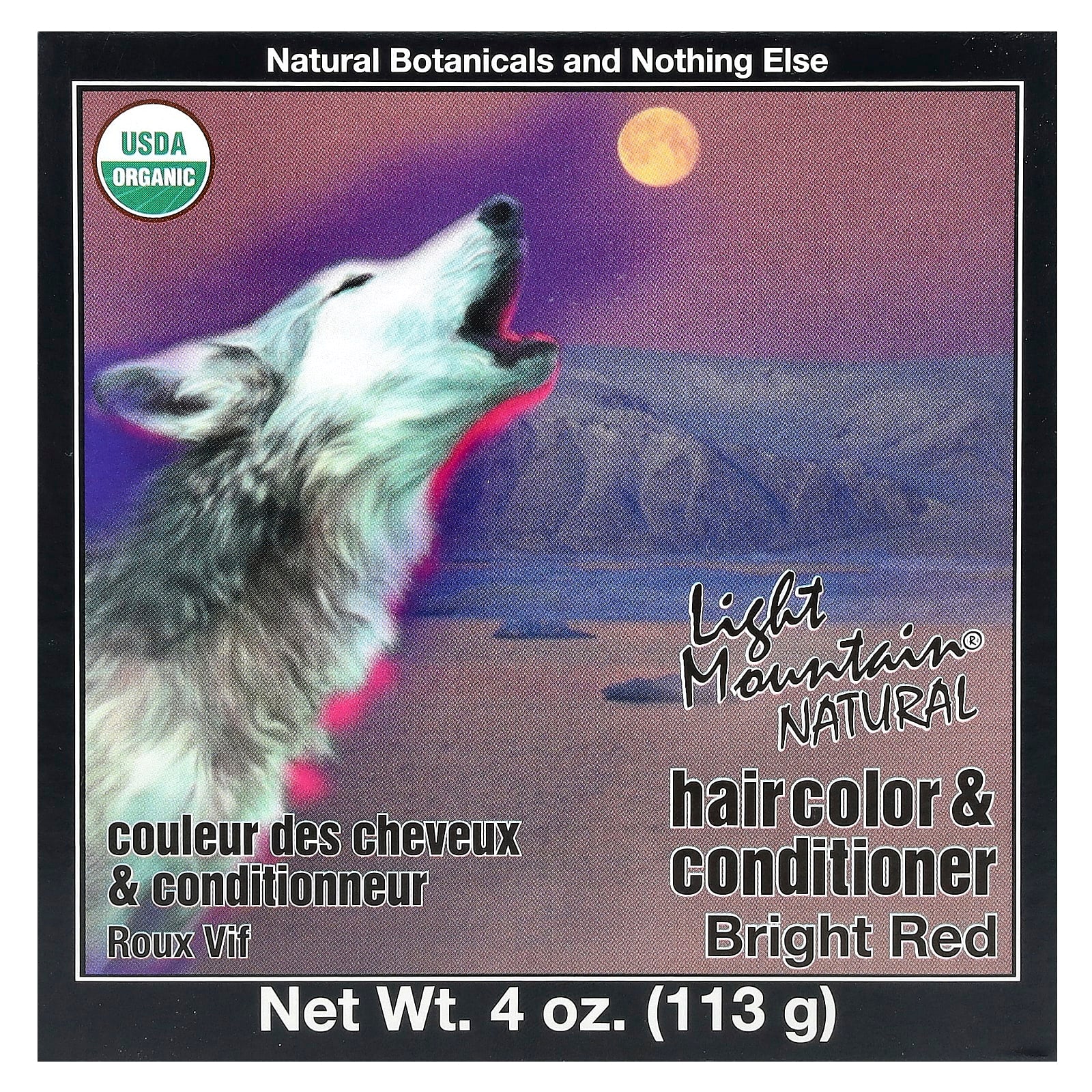 Light Mountain, Natural Hair Color & Conditioner, Bright Red, 4 oz (113 g) - Image 1
