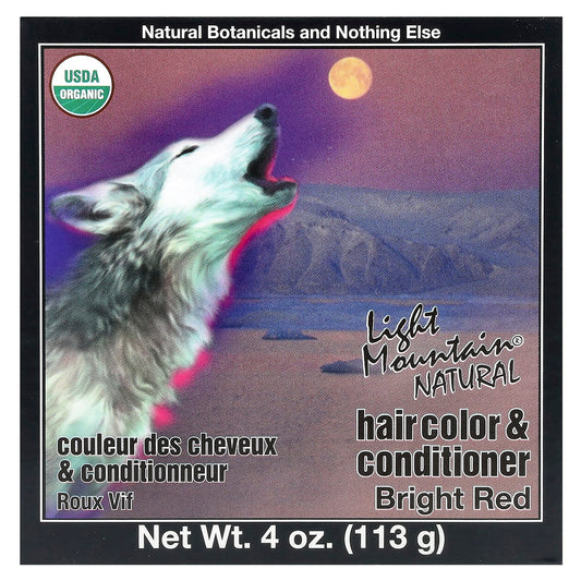 Light Mountain, Natural Hair Color & Conditioner, Bright Red, 4 oz (113 g) - Image 1