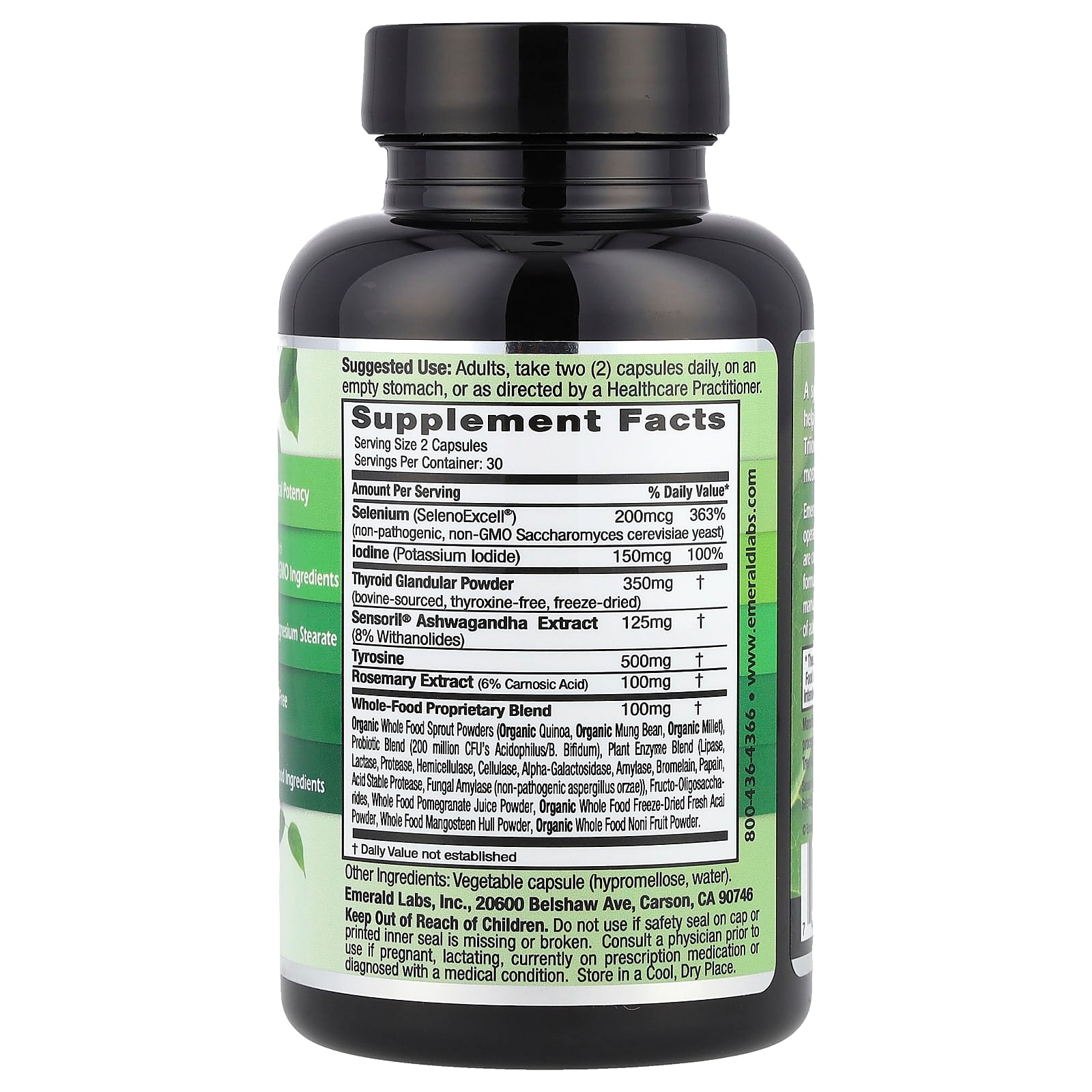 Emerald Laboratories Thyroid Health Supplement, 60 Capsules - Image 2