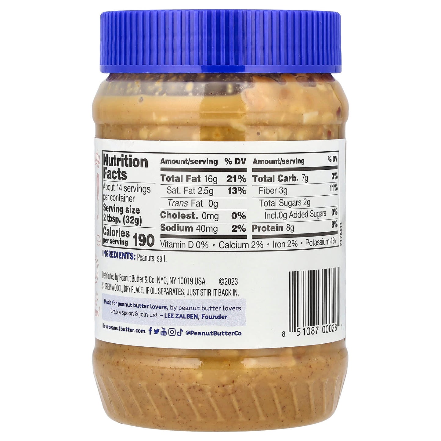 Peanut Butter & Co., Old Fashioned Crunchy, Peanut Butter, 16 oz (454 g) - Image 2
