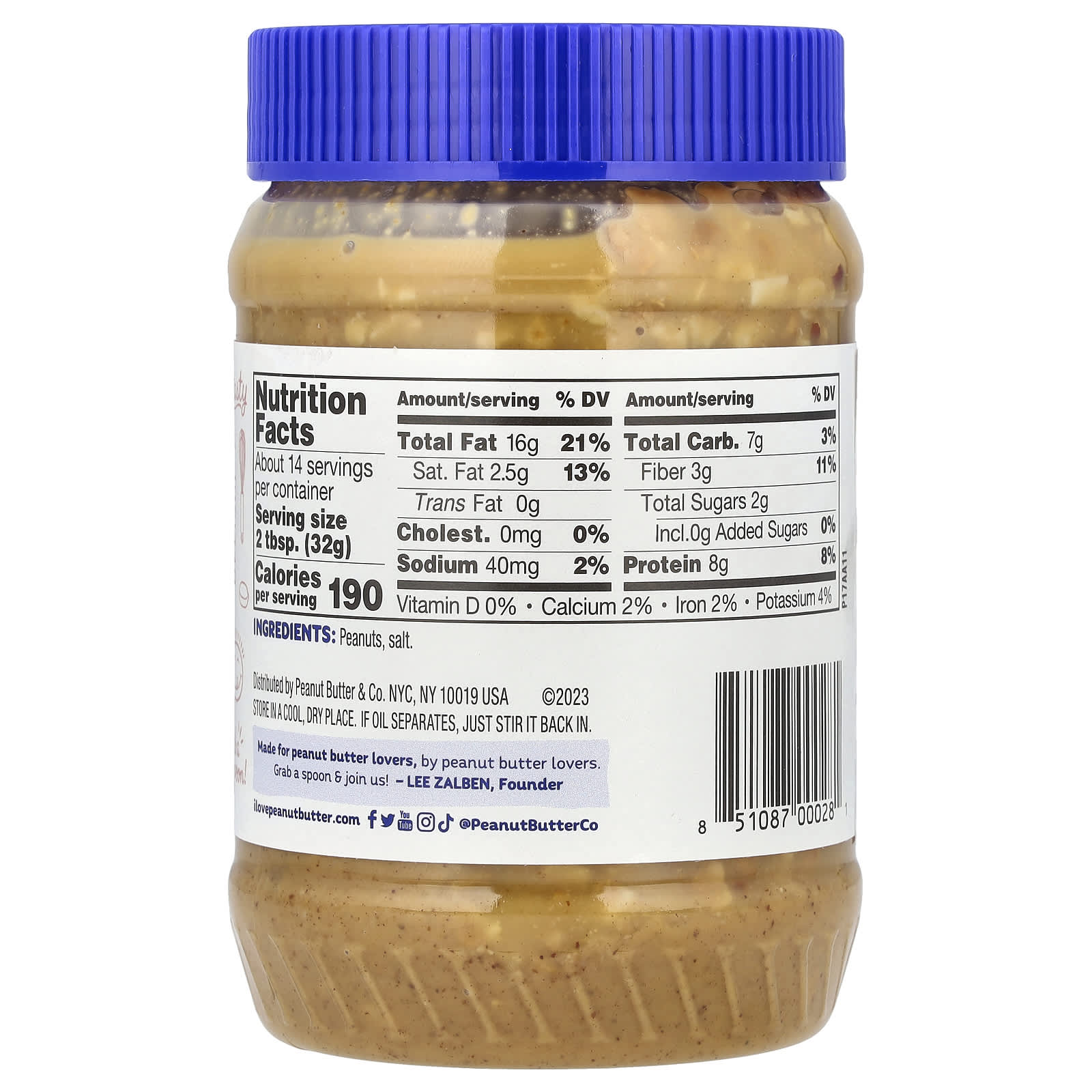 Peanut Butter & Co., Old Fashioned Crunchy, Peanut Butter, 16 oz (454 g) - Image 2