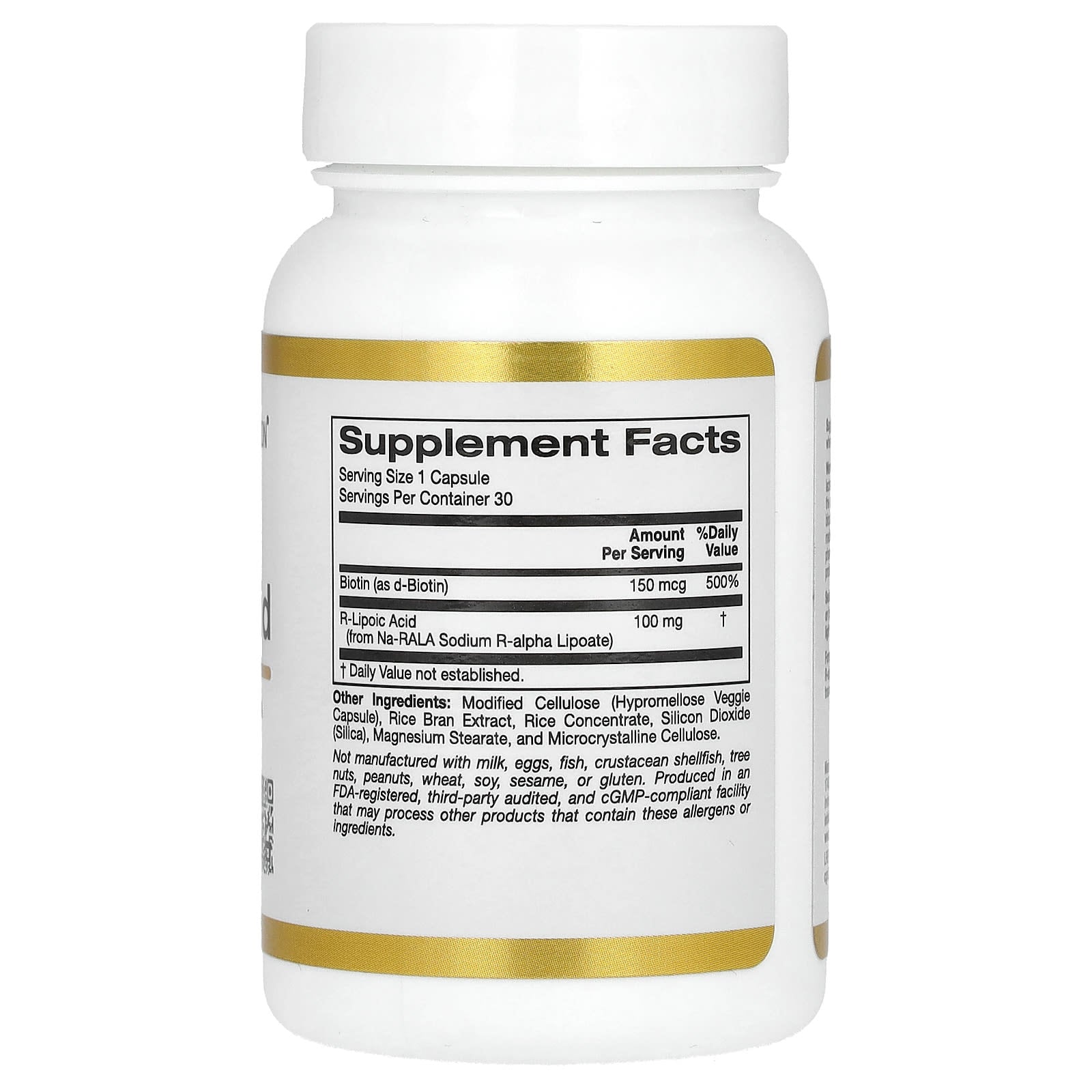 Stabilized R-Lipoic Acid with Biotin for Antioxidant Support | 30 Veggie Capsules - Image 2