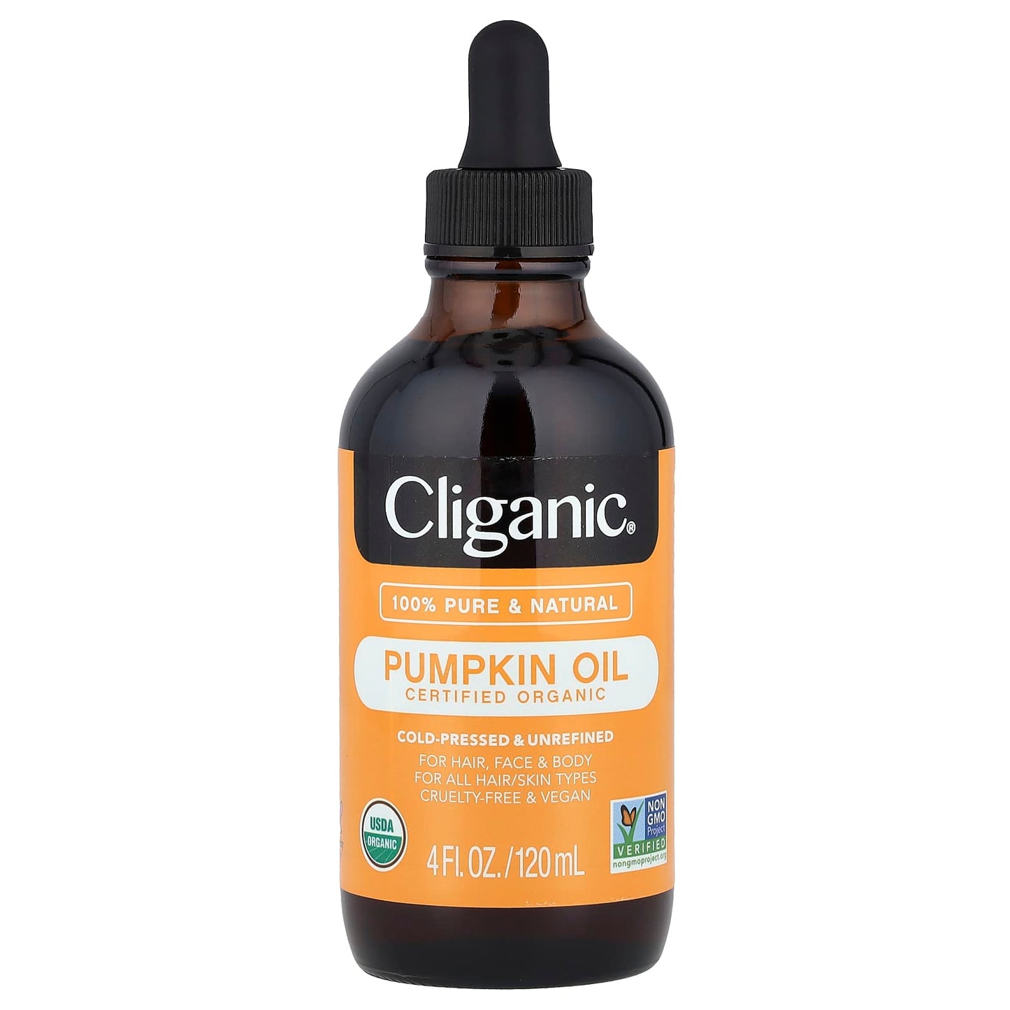 Cliganic Organic Pumpkin Seed Oil for Hair, Face, and Body - Image 1