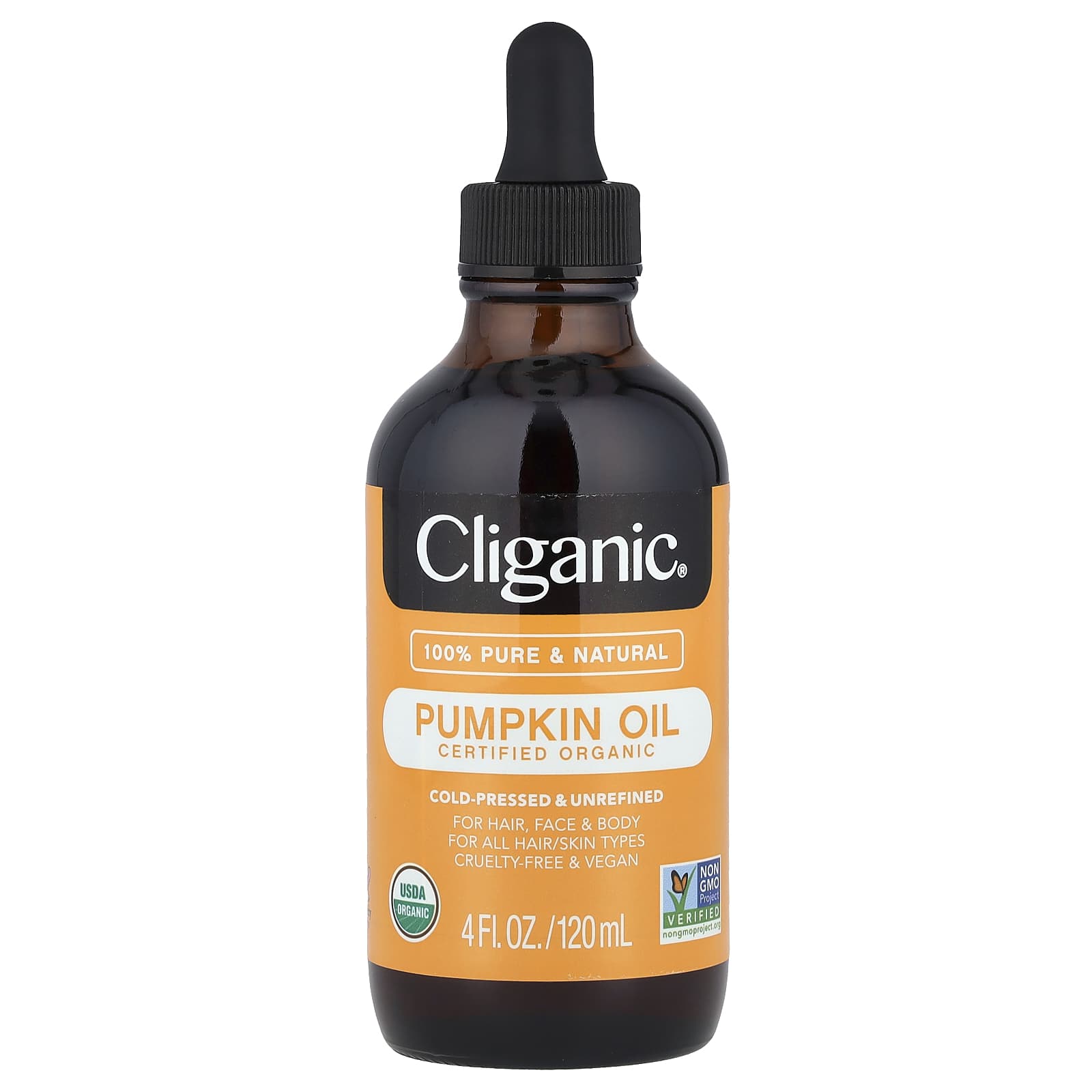 Cliganic Organic Pumpkin Seed Oil for Hair, Face, and Body - Image 1