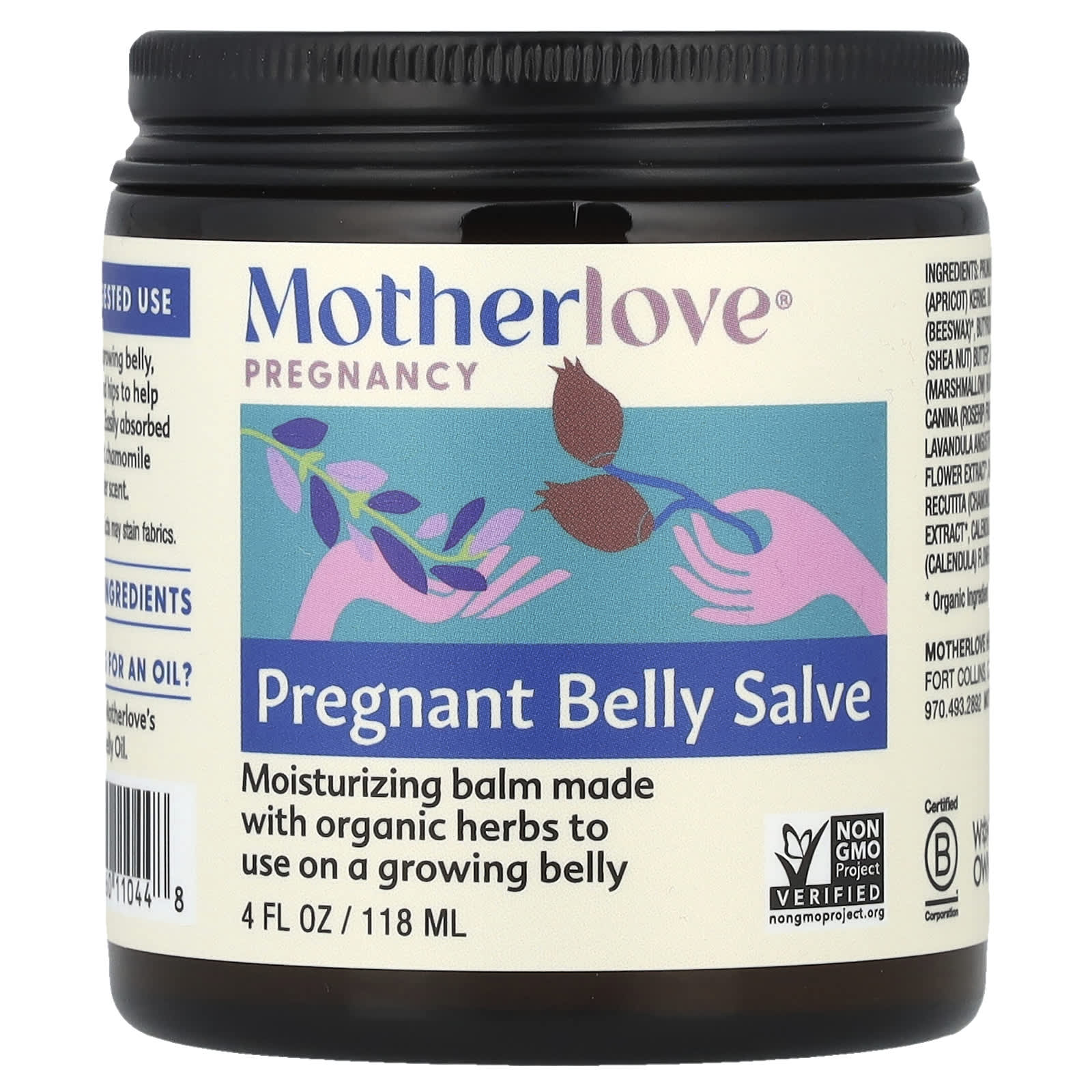 Motherlove, Pregnancy, Pregnant Belly Salve, 4 fl oz (118 ml) - Image 1