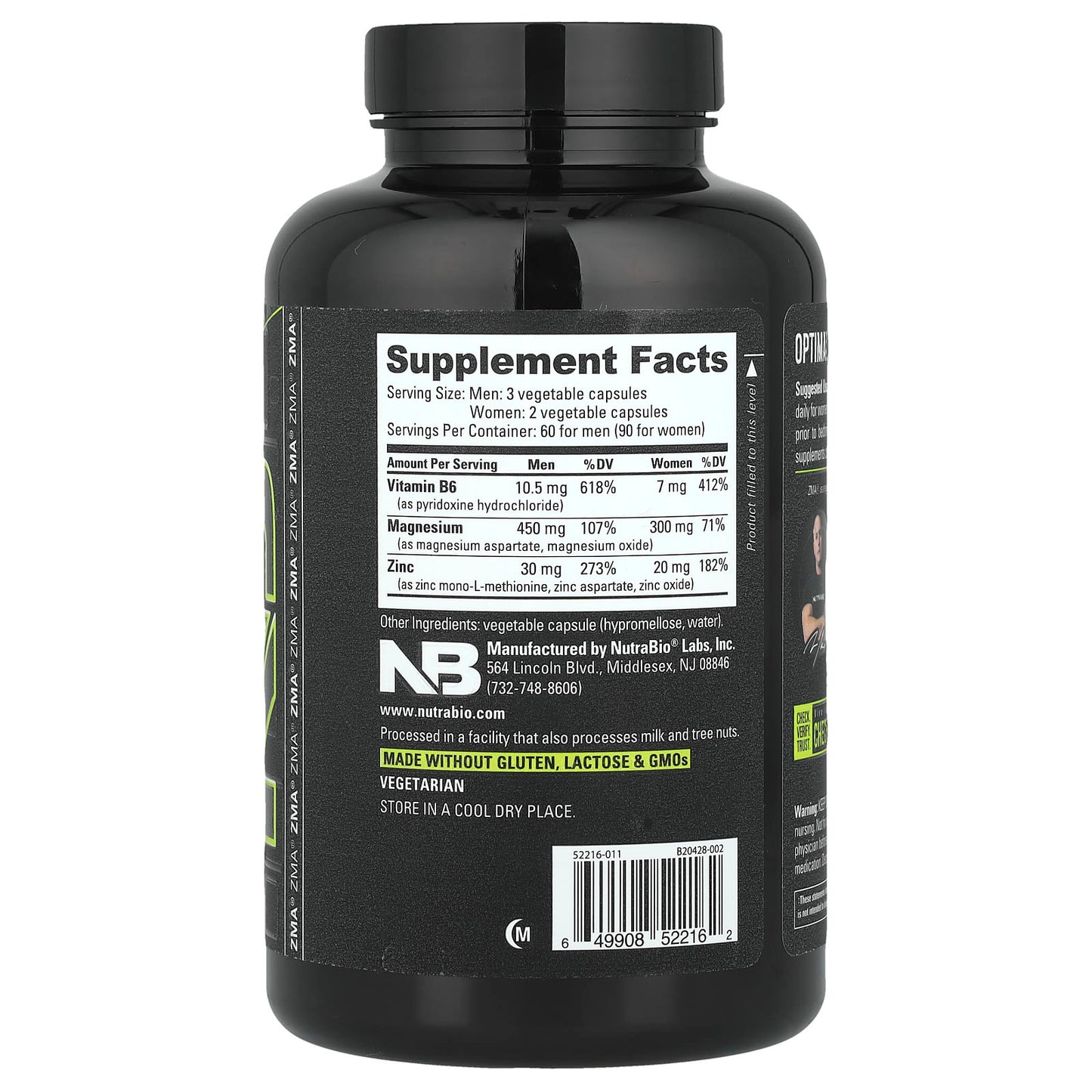 NutraBio, ZMA®, 180 Capsules - Image 2