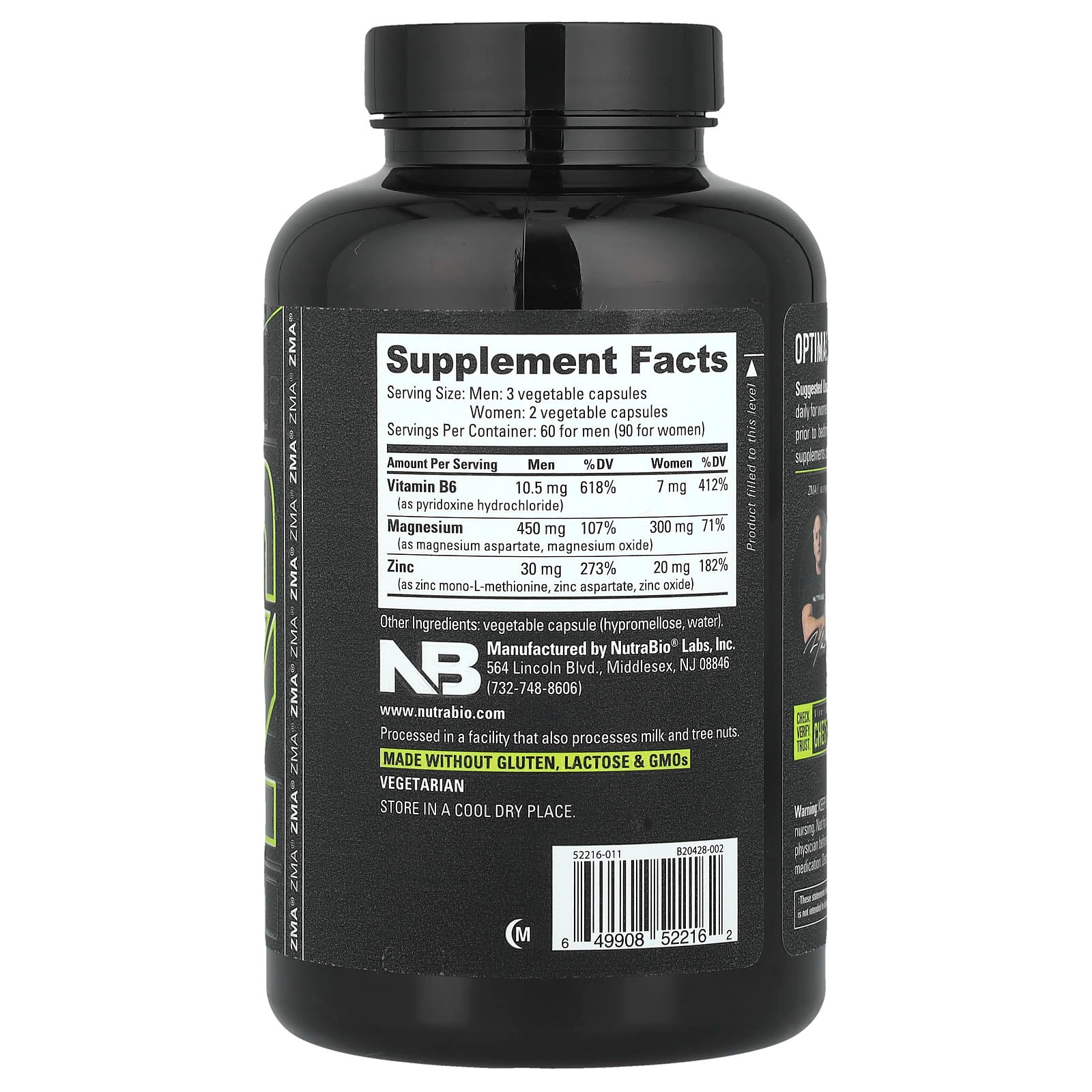 NutraBio, ZMA®, 180 Capsules - Image 2