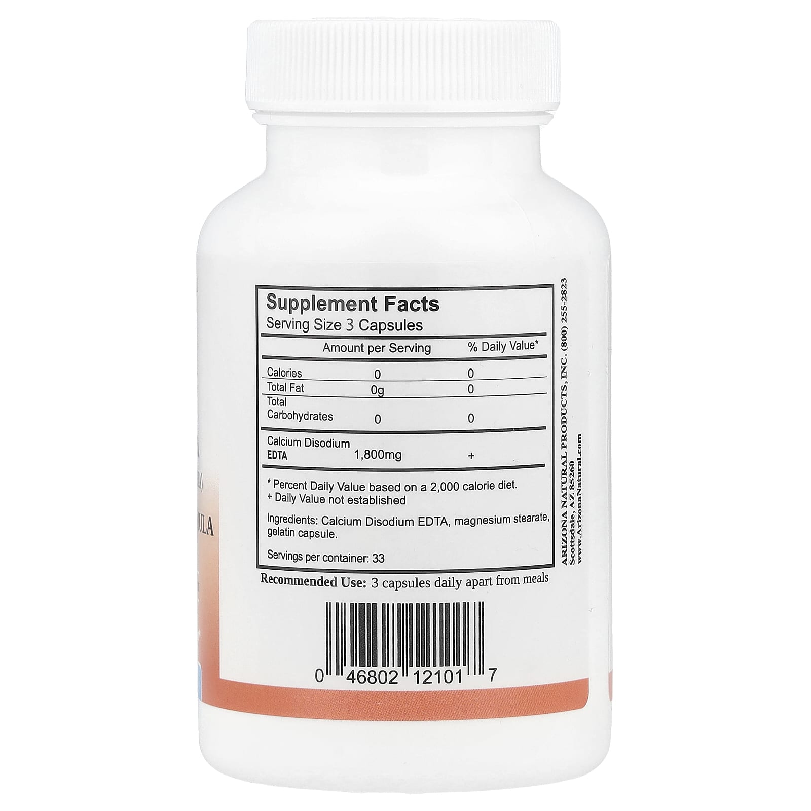 Arizona Natural Calcium EDTA Chelation Supplement - 100 Capsules - Image 2