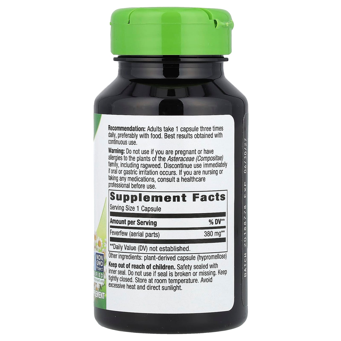 Nature's Way, Feverfew Herb, 380 mg, 100 Vegan Capsules - Image 2