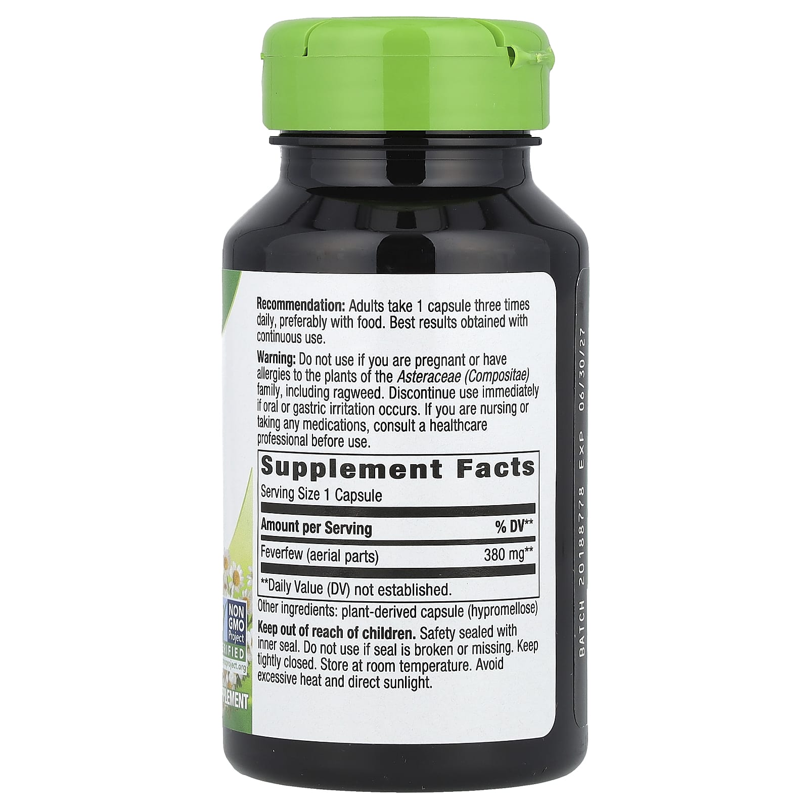 Nature's Way, Feverfew Herb, 380 mg, 100 Vegan Capsules - Image 2