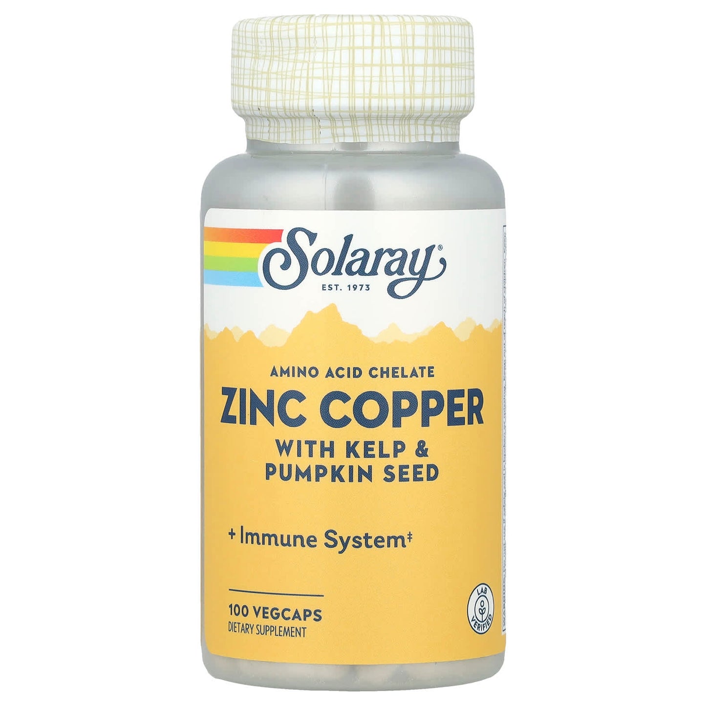Solaray, Zinc Copper with Kelp & Pumpkin Seed, 100 VegCaps - Image 1
