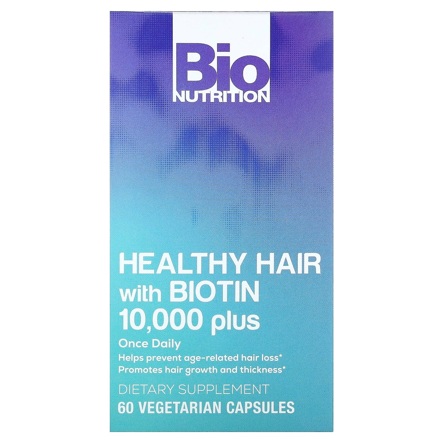 Biotin 10,000 Plus for Hair Growth and Thickness - 60 Vegetarian Capsules - Image 1