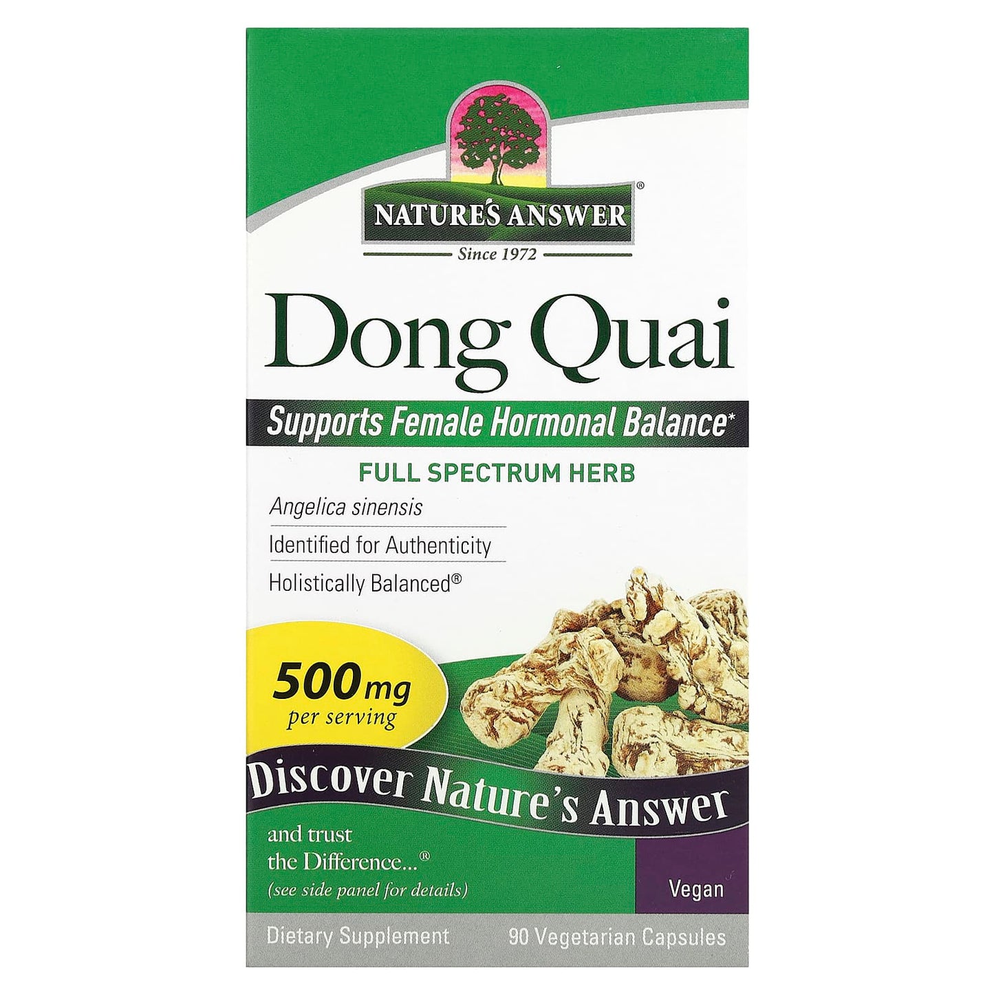 Nature's Answer, Dong Quai, 500 mg, 90 Vegetarian Capsules - Image 1