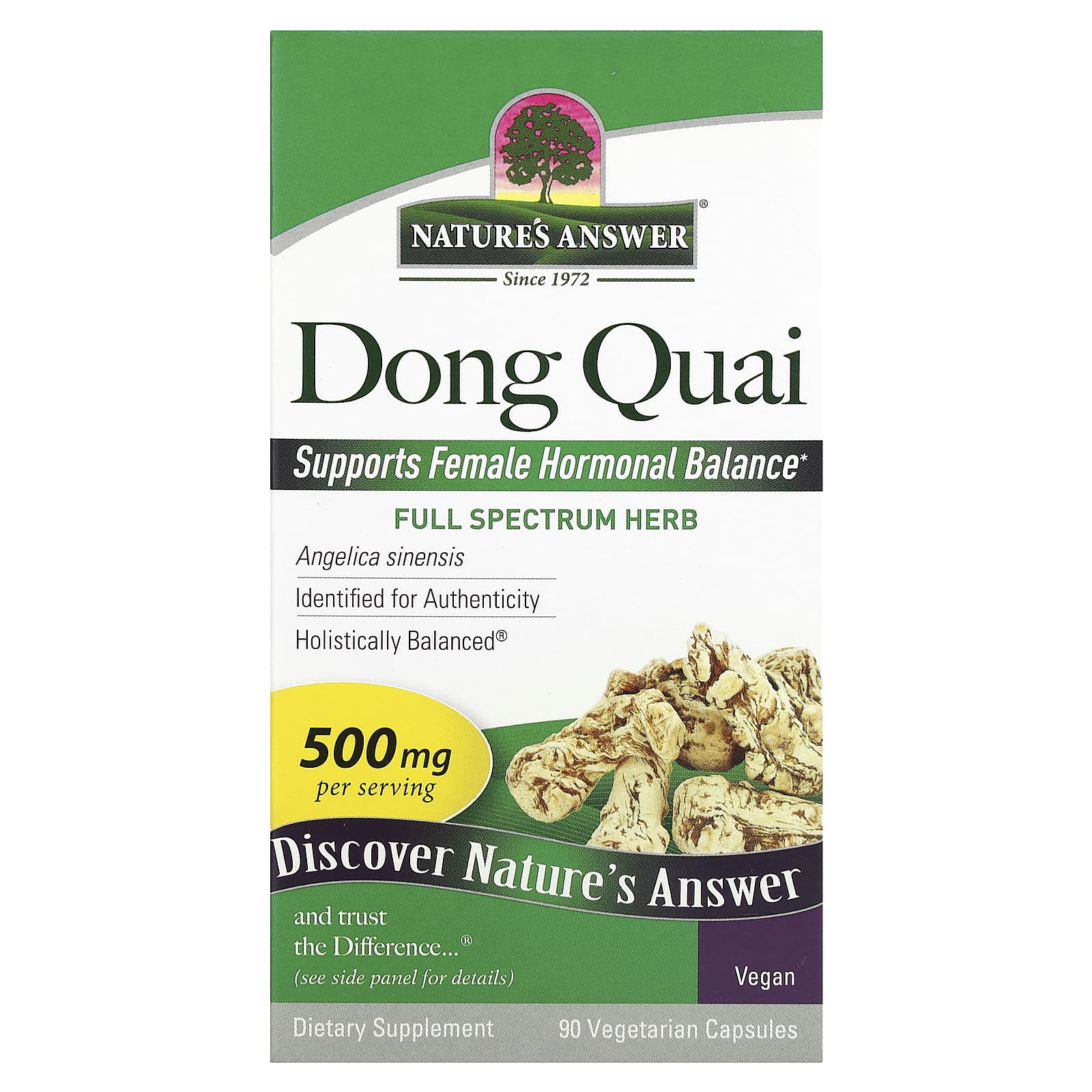 Nature's Answer, Dong Quai, 500 mg, 90 Vegetarian Capsules - Image 1