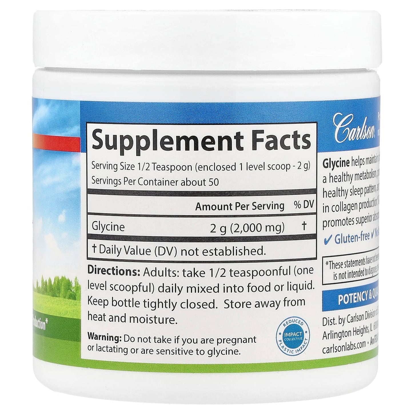 Glycine Powder for Energy & Sleep - Non-GMO Tested - 100g - Image 2