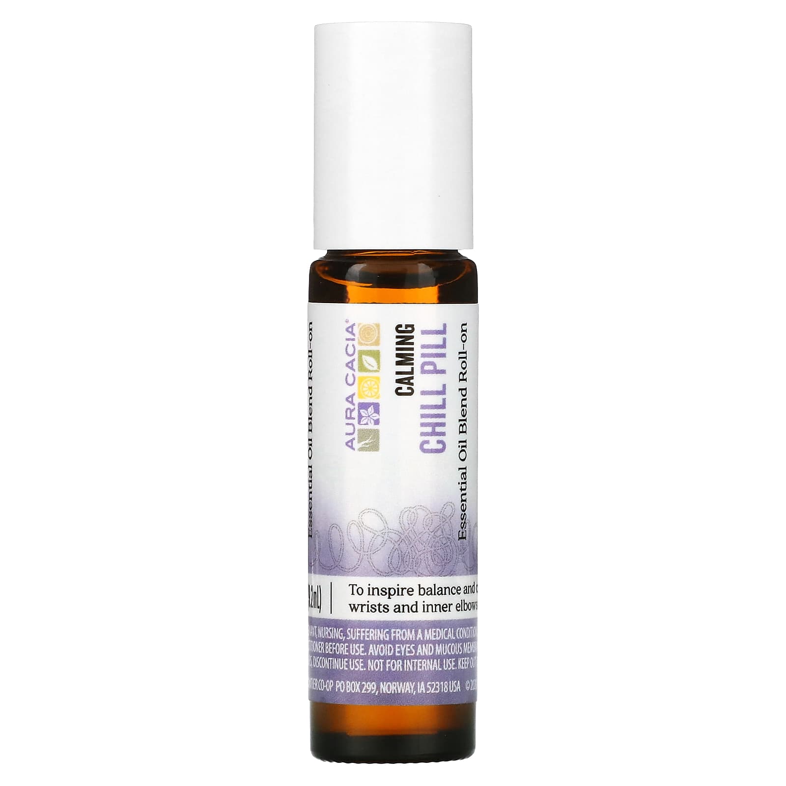Aura Cacia Chill Pill Essential Oil Blend Roll-On for Stress Relief - Image 1