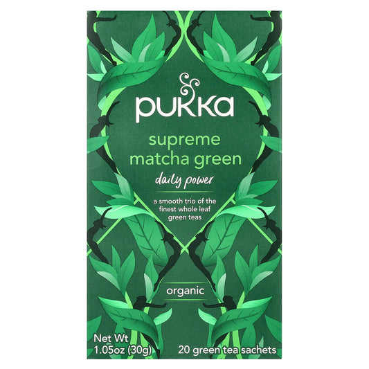 Pukka Herbs, Organic Green Tea, Supreme Matcha Green, 20 Sachets, 1.05 oz (30 g) - Image 1