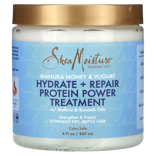 SheaMoisture, Manuka Honey & Yogurt, Hydrate + Repair Protein Power Treatment,  8 fl oz (237 ml) - Image 1