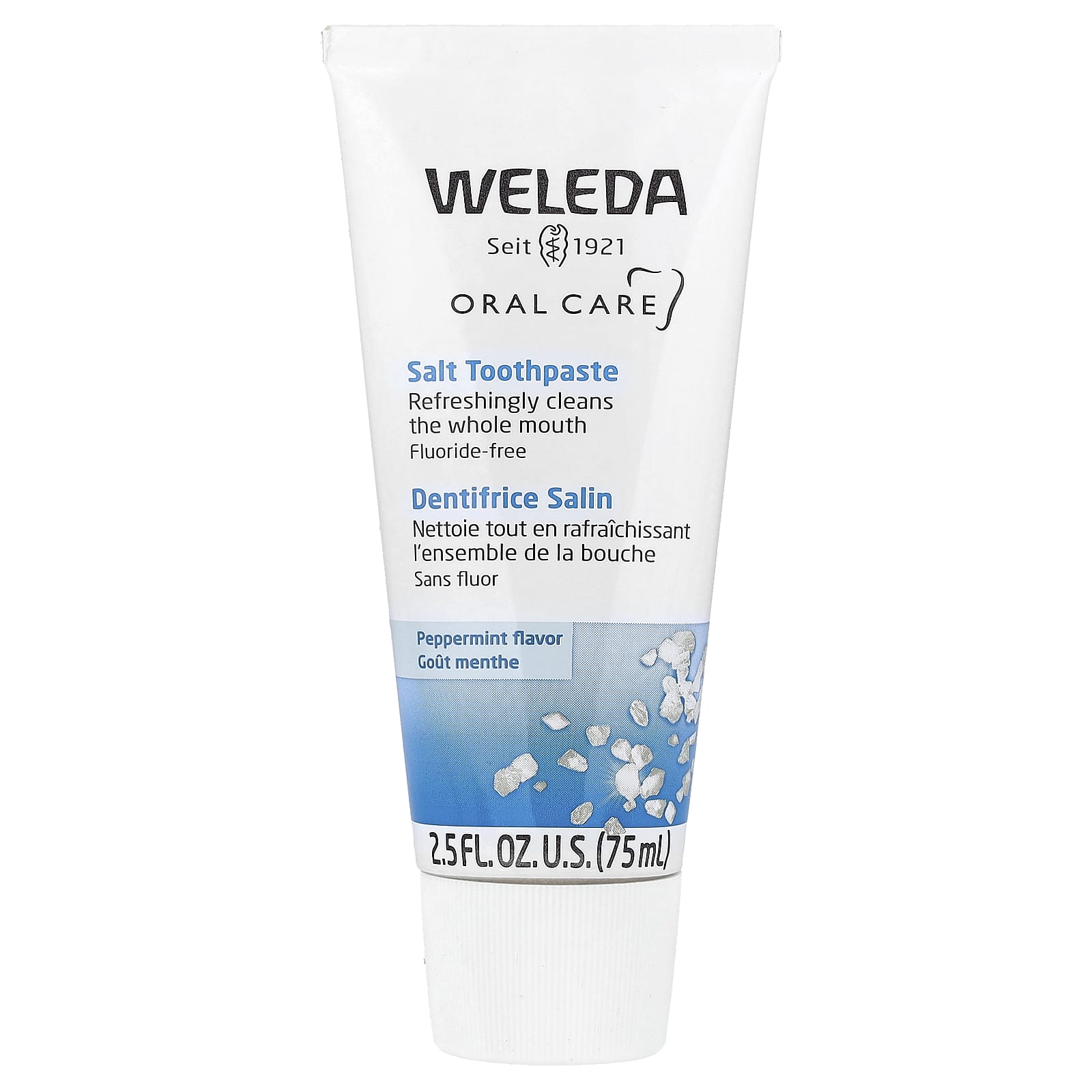 Weleda, Oral Care, Salt Toothpaste, Fluoride Free, Peppermint, 2.5 fl oz (75 ml) - Image 1