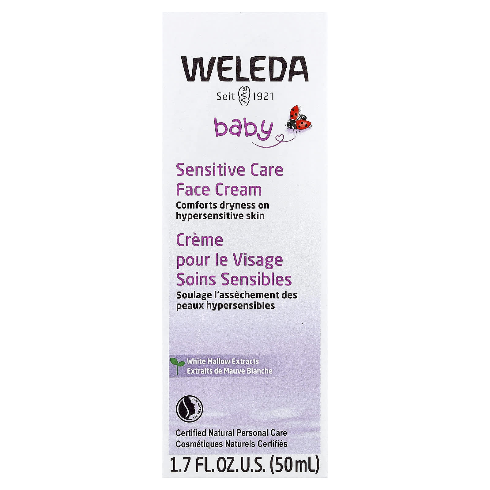Weleda, Baby, Sensitive Care Face Cream, White Mallows Extracts, 1.7 fl oz (50 ml) - Image 1