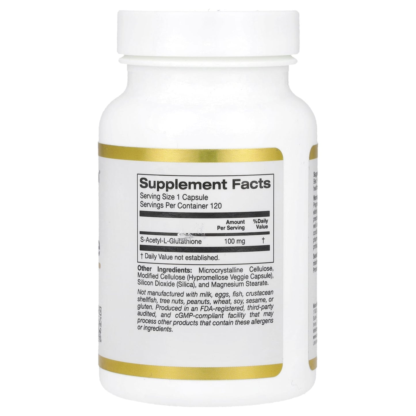 California Gold S-Acetyl L-Glutathione 100mg 120 Capsules for Detox & Antioxidant Support - Image 2