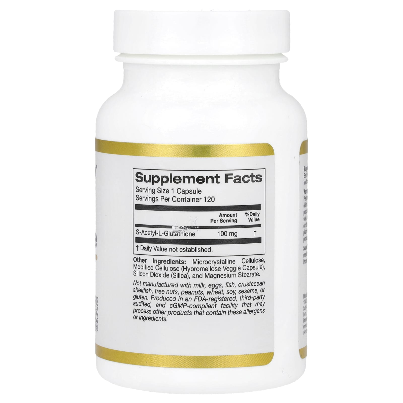 California Gold S-Acetyl L-Glutathione 100mg 120 Capsules for Detox & Antioxidant Support - Image 2