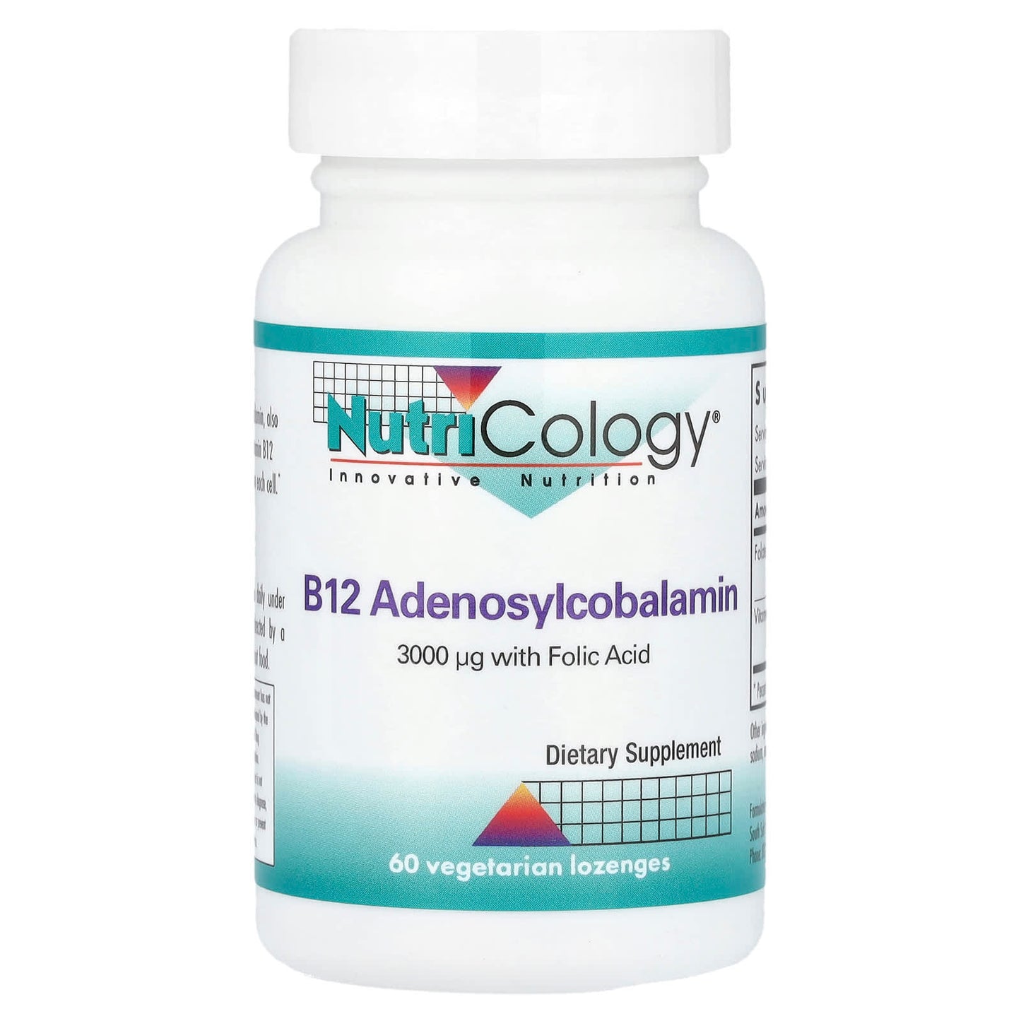 Nutricology, B12 Adenosylcobalamin, 60 Vegetarian Lozenges - Image 1
