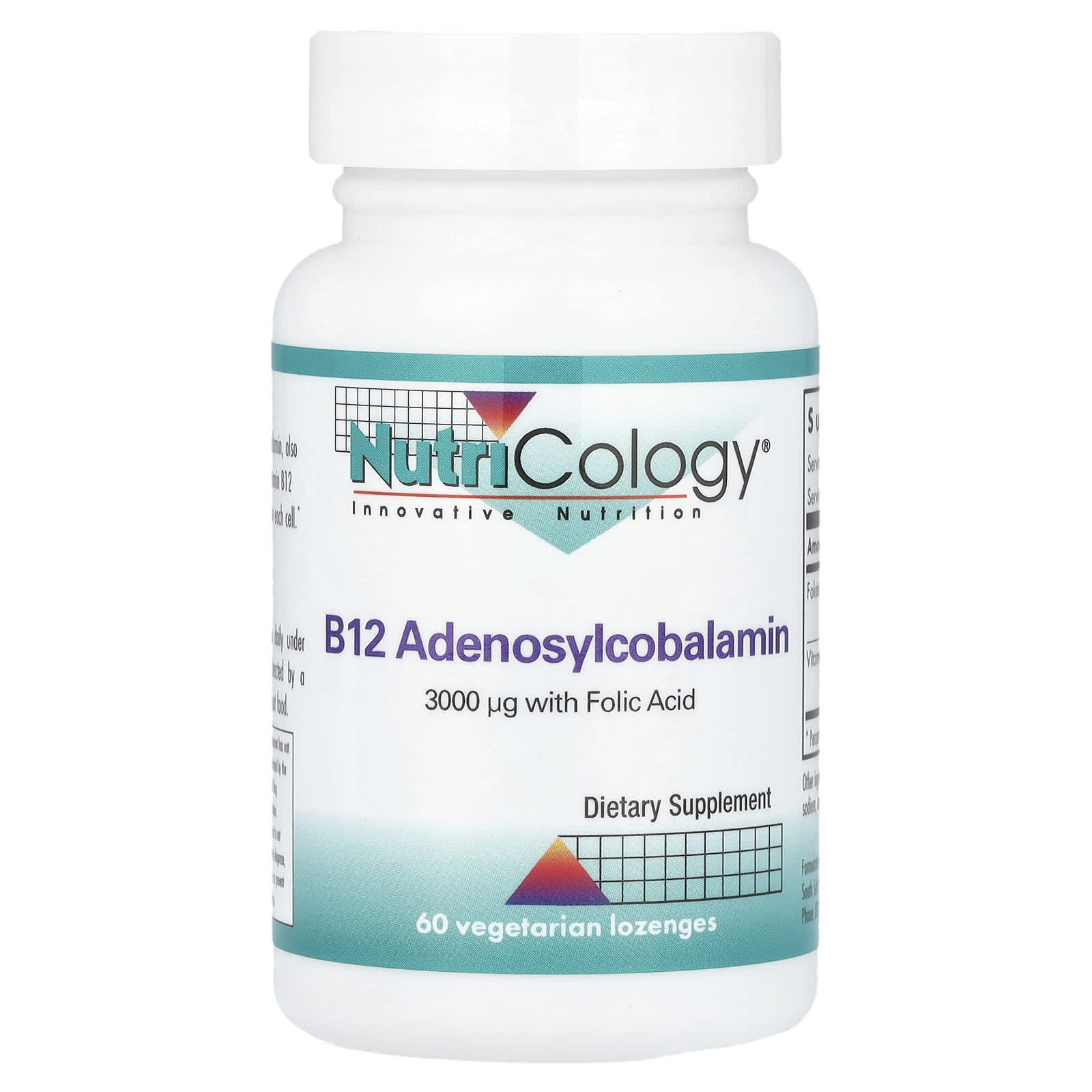 Nutricology, B12 Adenosylcobalamin, 60 Vegetarian Lozenges - Image 1