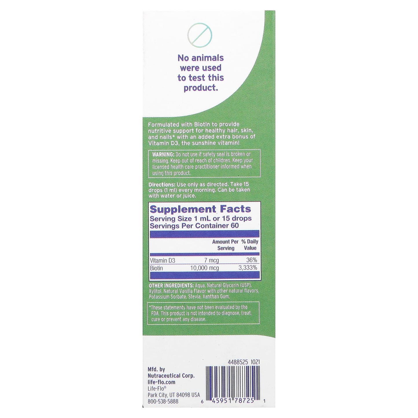 Life-flo, Biotin Drops, Natural Vanilla , 2 fl oz (59 ml) - Image 2
